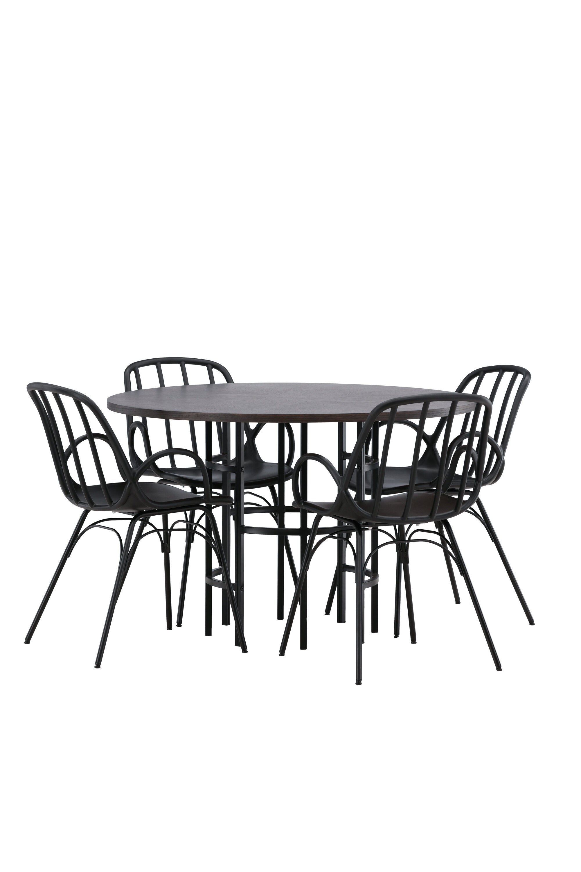 Copenhagen Esszimmerset + Dyrön ⌀115cm/4St. in Schwarz präsentiert im Onlineshop von KAQTU Design AG. Esszimmerset ist von Venture Home
