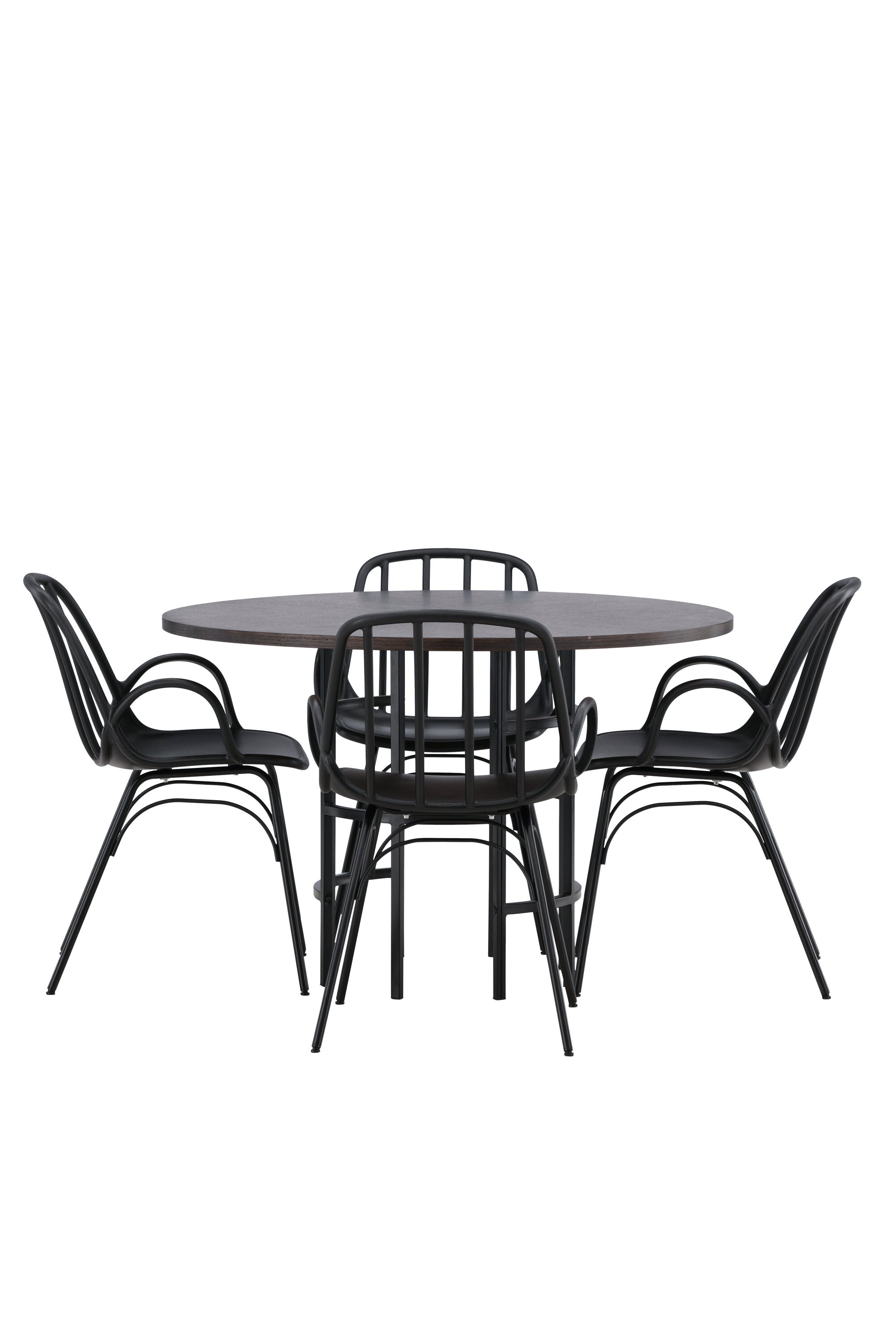 Copenhagen Esszimmerset + Dyrön ⌀115cm/4St. in Schwarz präsentiert im Onlineshop von KAQTU Design AG. Esszimmerset ist von Venture Home