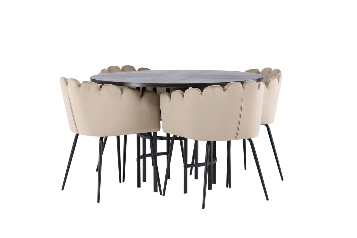 Esszimmerset Copenhagen + Limhamn ⌀115cm/4St. in Mocca / Beige präsentiert im Onlineshop von KAQTU Design AG. Esszimmerset ist von Venture Home