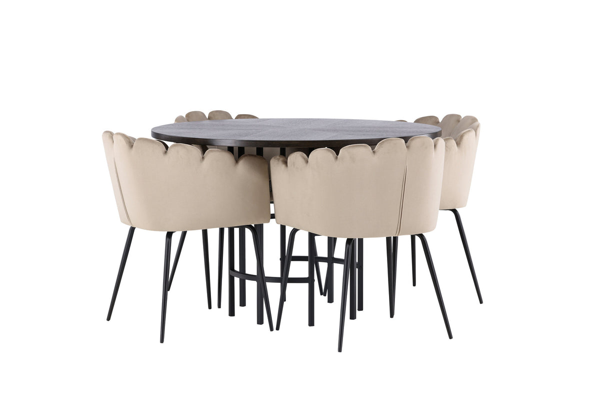 Esszimmerset Copenhagen + Limhamn ⌀115cm/4St. in Mocca / Beige präsentiert im Onlineshop von KAQTU Design AG. Esszimmerset ist von Venture Home