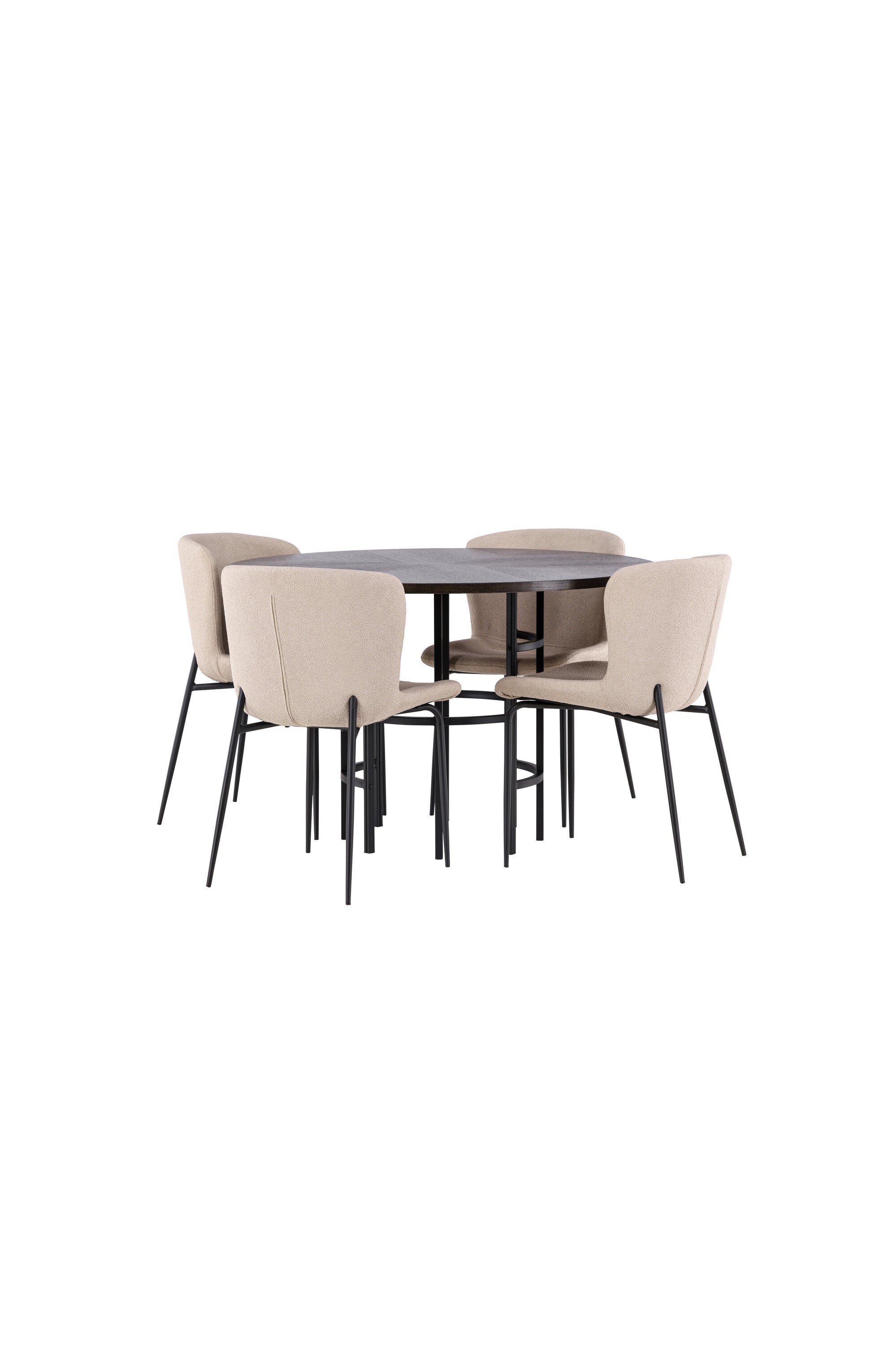 Esszimmerset Copenhagen + Modesto ⌀115cm/4St. in Mocca / Beige / Schwarz  präsentiert im Onlineshop von KAQTU Design AG. Esszimmerset ist von Venture Home