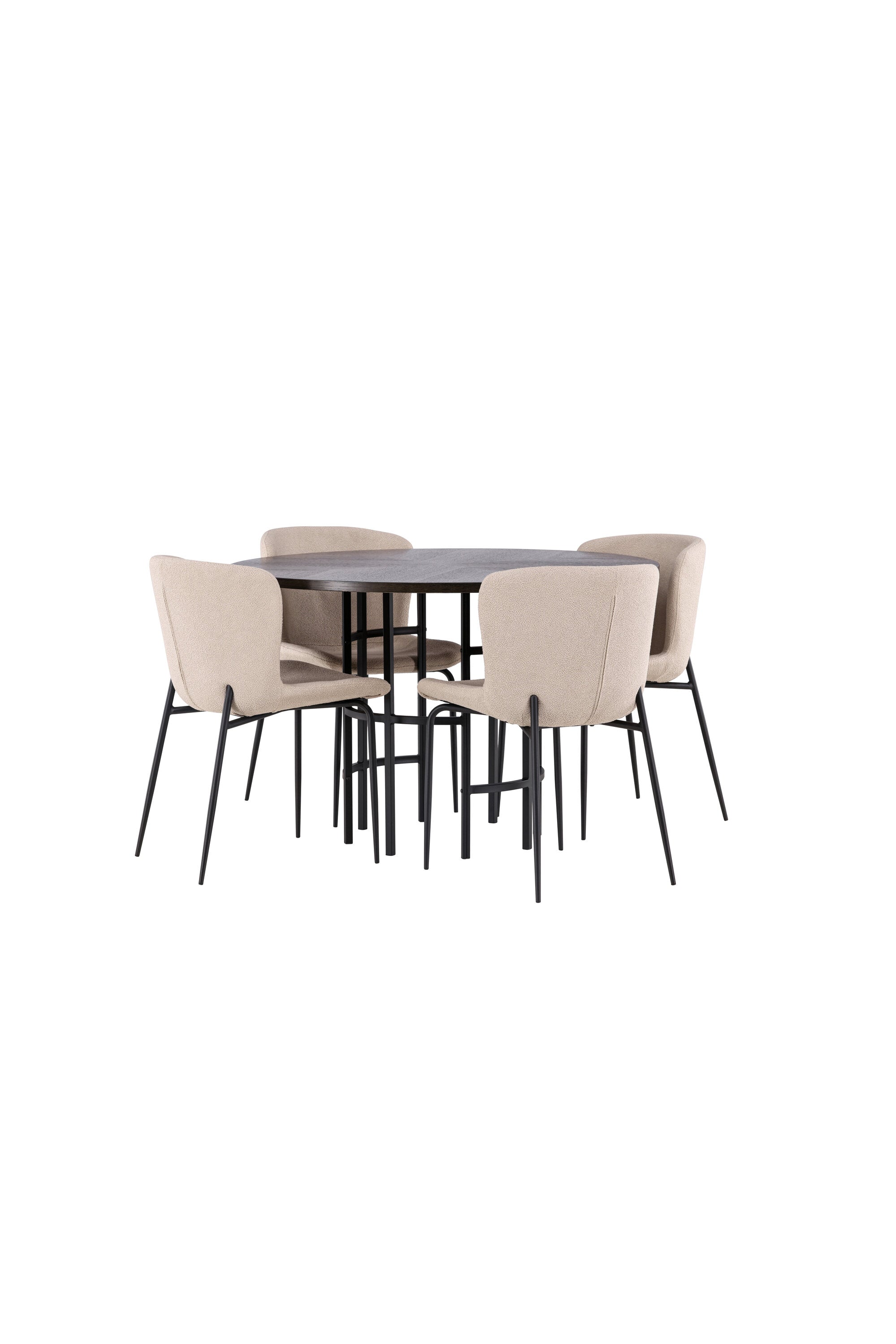 Esszimmerset Copenhagen + Modesto ⌀115cm/4St. in Mocca / Beige / Schwarz  präsentiert im Onlineshop von KAQTU Design AG. Esszimmerset ist von Venture Home