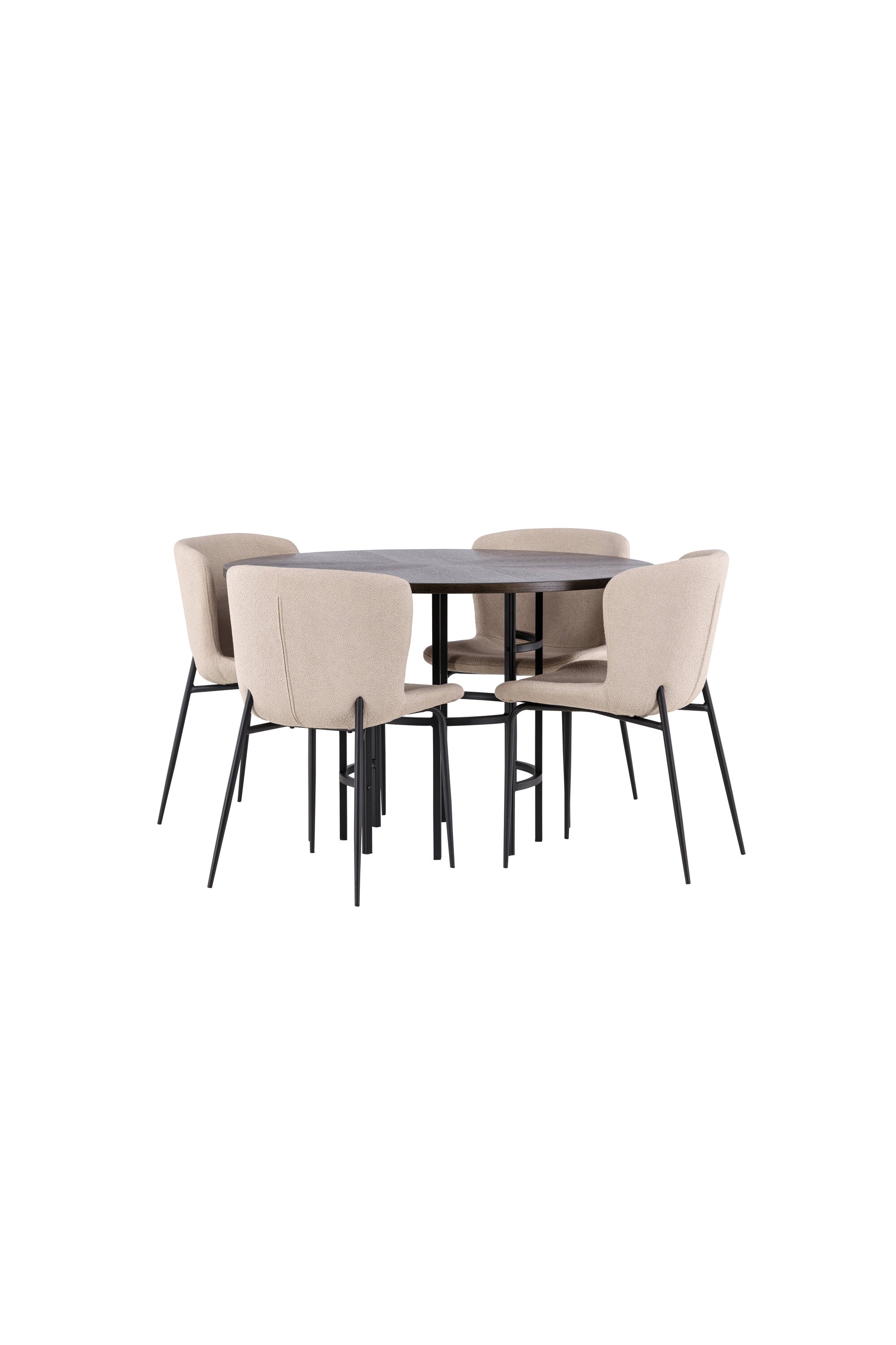 Esszimmerset Copenhagen + Modesto ⌀115cm/4St. in Mocca / Beige / Schwarz  präsentiert im Onlineshop von KAQTU Design AG. Esszimmerset ist von Venture Home