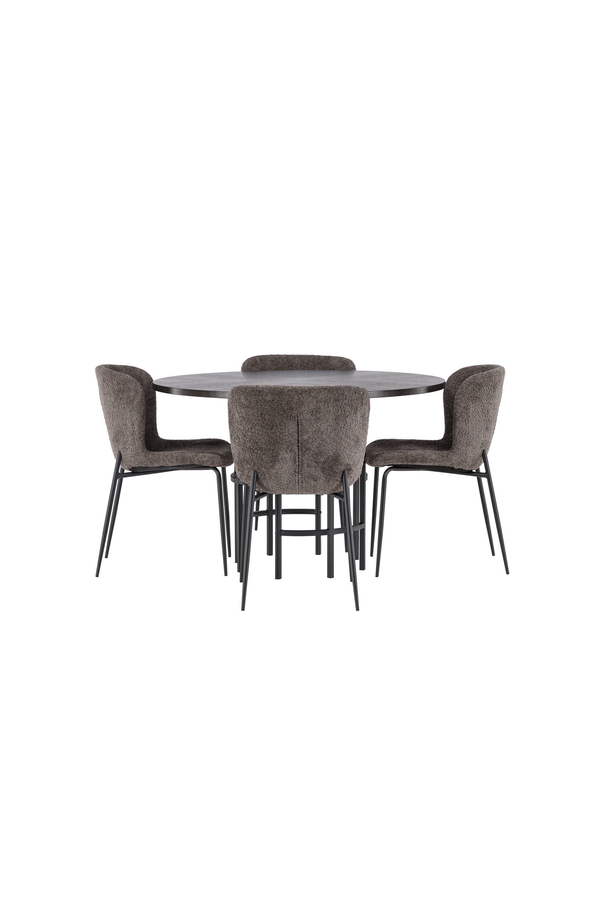 Esszimmerset Copenhagen + Modesto ⌀115cm/4St. in Mocca / Dunkelbraun / Schwarz präsentiert im Onlineshop von KAQTU Design AG. Esszimmerset ist von Venture Home