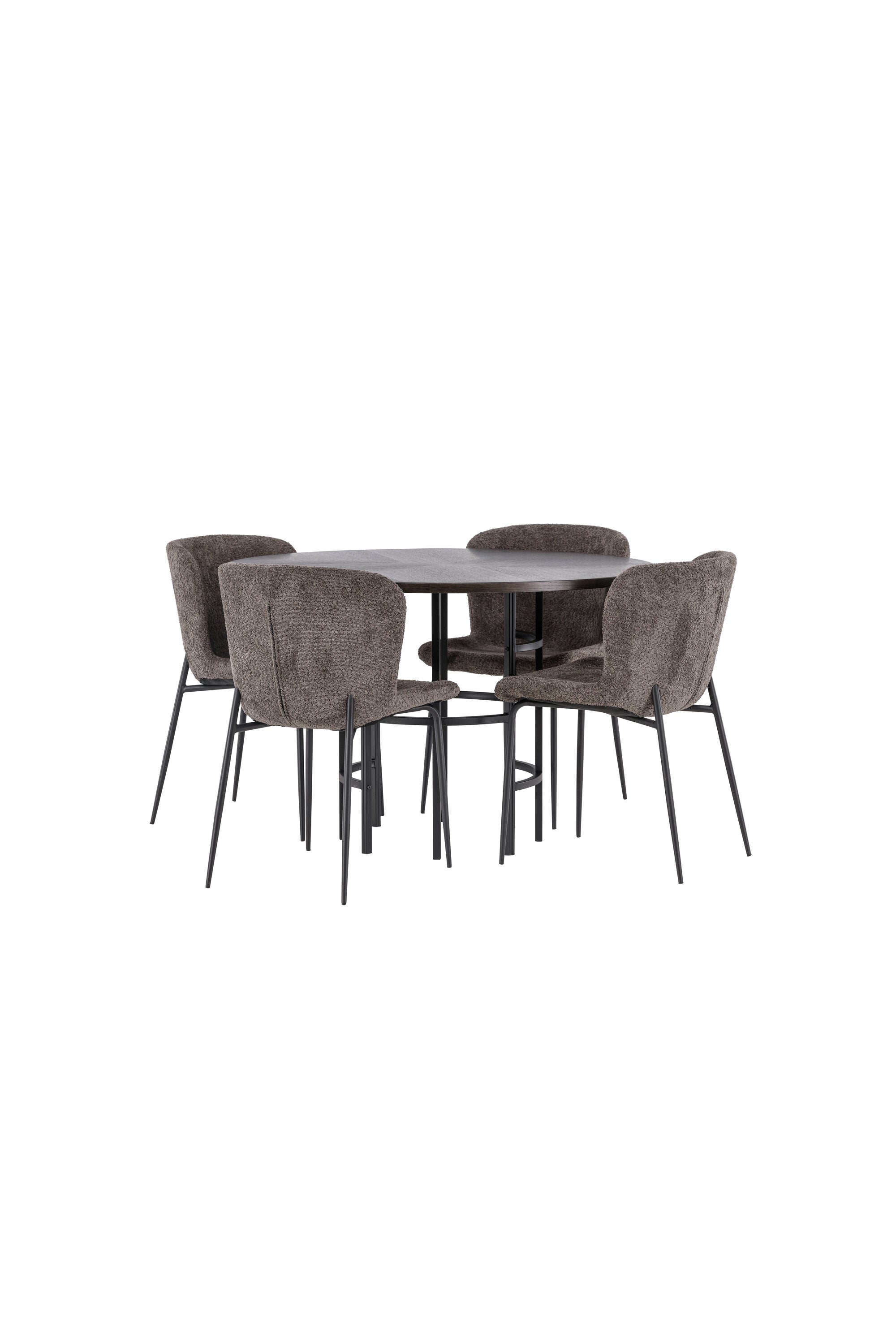 Esszimmerset Copenhagen + Modesto ⌀115cm/4St. in Mocca / Dunkelbraun / Schwarz präsentiert im Onlineshop von KAQTU Design AG. Esszimmerset ist von Venture Home