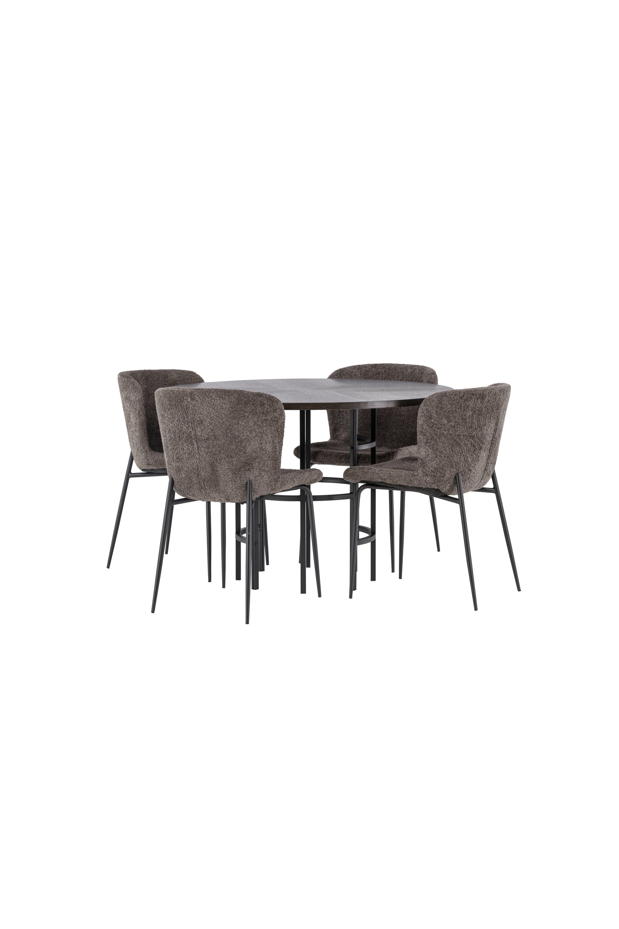 Esszimmerset Copenhagen + Modesto ⌀115cm/4St. in Mocca / Dunkelbraun / Schwarz präsentiert im Onlineshop von KAQTU Design AG. Esszimmerset ist von Venture Home