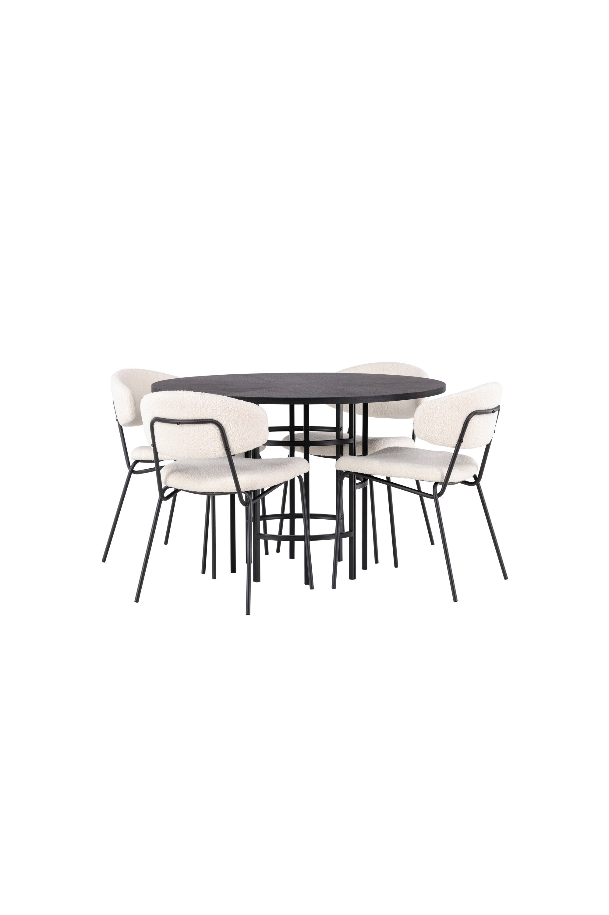 Esszimmerset Copenhagen + Chico ⌀115cm/4St. in Weiss / Schwarz präsentiert im Onlineshop von KAQTU Design AG. Esszimmerset ist von Venture Home