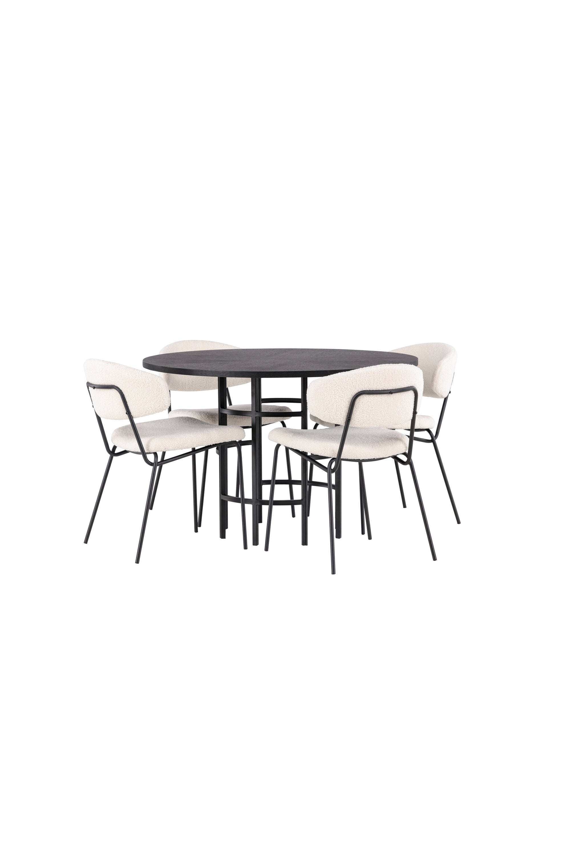 Esszimmerset Copenhagen + Chico ⌀115cm/4St. in Weiss / Schwarz präsentiert im Onlineshop von KAQTU Design AG. Esszimmerset ist von Venture Home