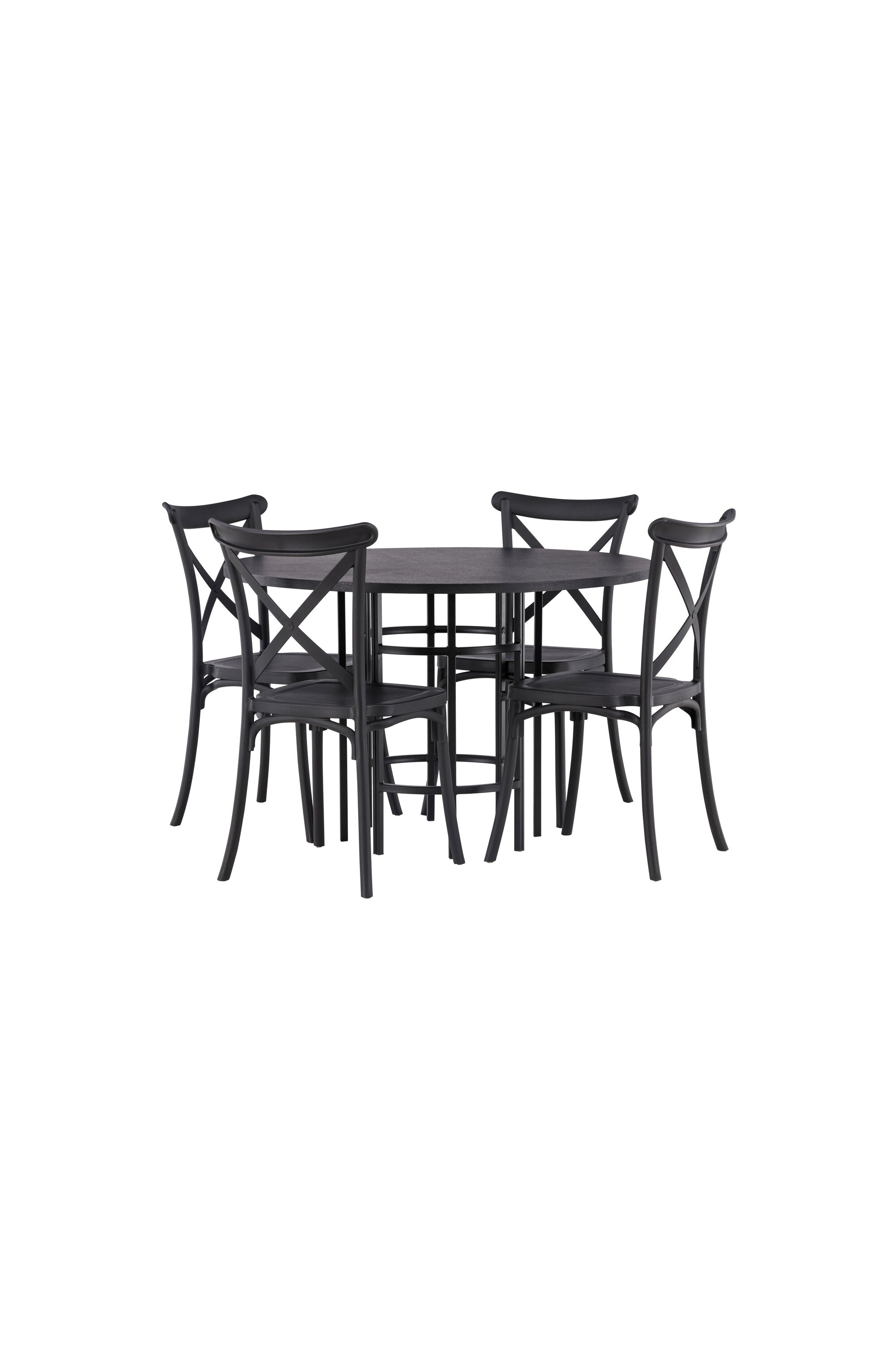 Esszimmerset Copenhagen + Crosett ⌀115cm/4St. in Schwarz präsentiert im Onlineshop von KAQTU Design AG. Esszimmerset ist von Venture Home