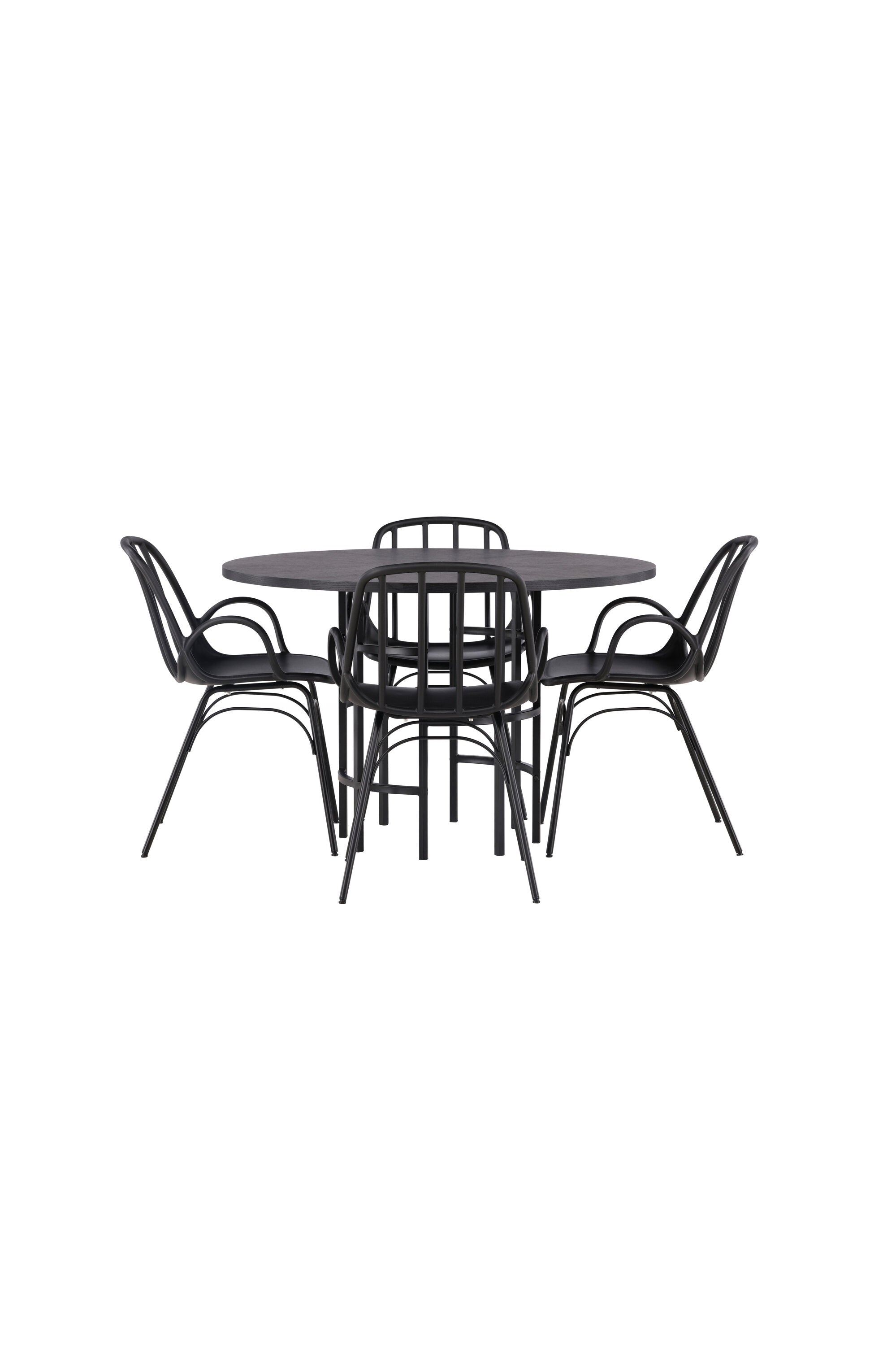 Copenhagen Esszimmerset + Dyrön ⌀115cm/4St. in Schwarz präsentiert im Onlineshop von KAQTU Design AG. Esszimmerset ist von Venture Home