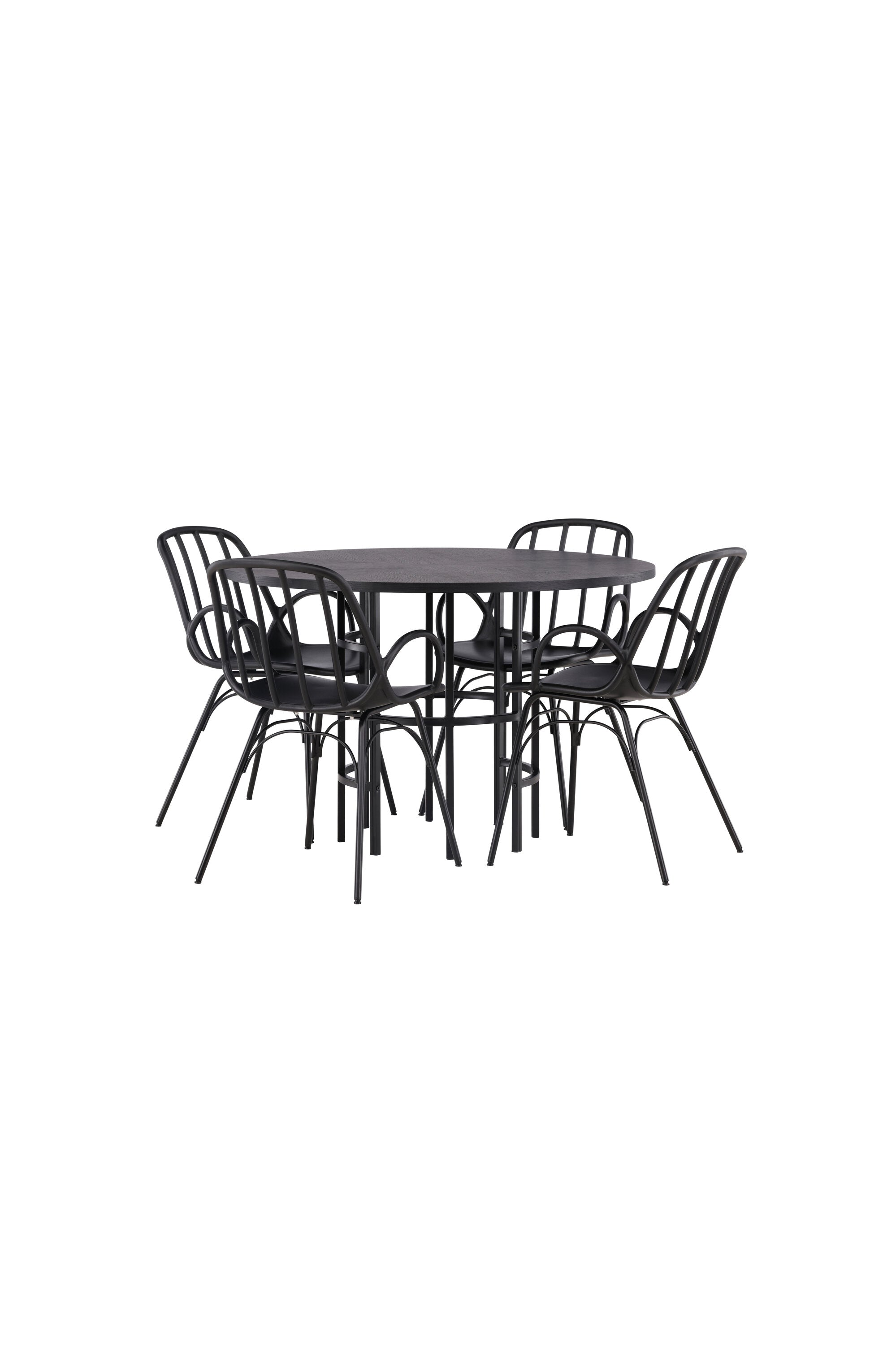 Copenhagen Esszimmerset + Dyrön ⌀115cm/4St. in Schwarz präsentiert im Onlineshop von KAQTU Design AG. Esszimmerset ist von Venture Home