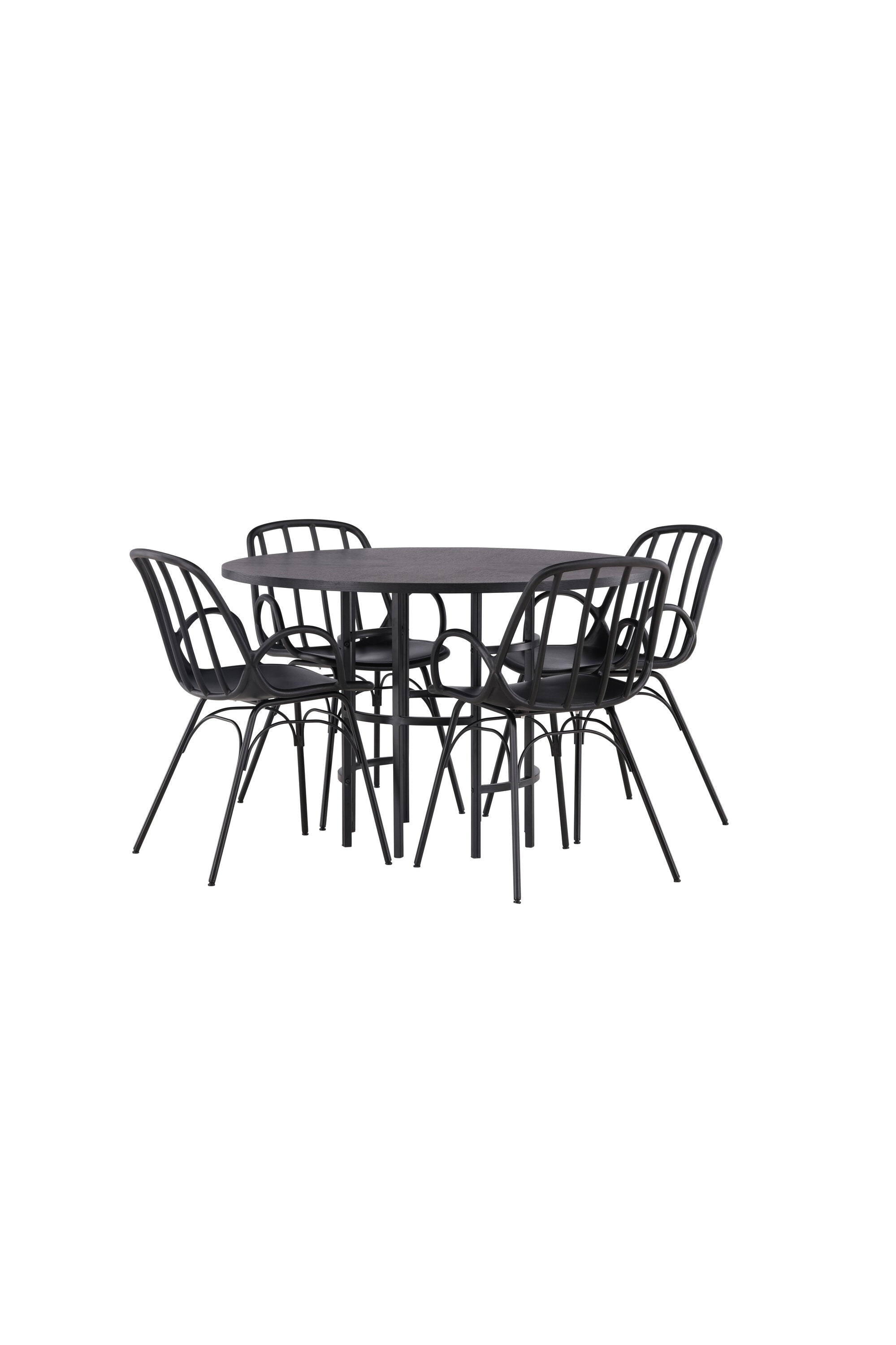 Copenhagen Esszimmerset + Dyrön ⌀115cm/4St. in Schwarz präsentiert im Onlineshop von KAQTU Design AG. Esszimmerset ist von Venture Home