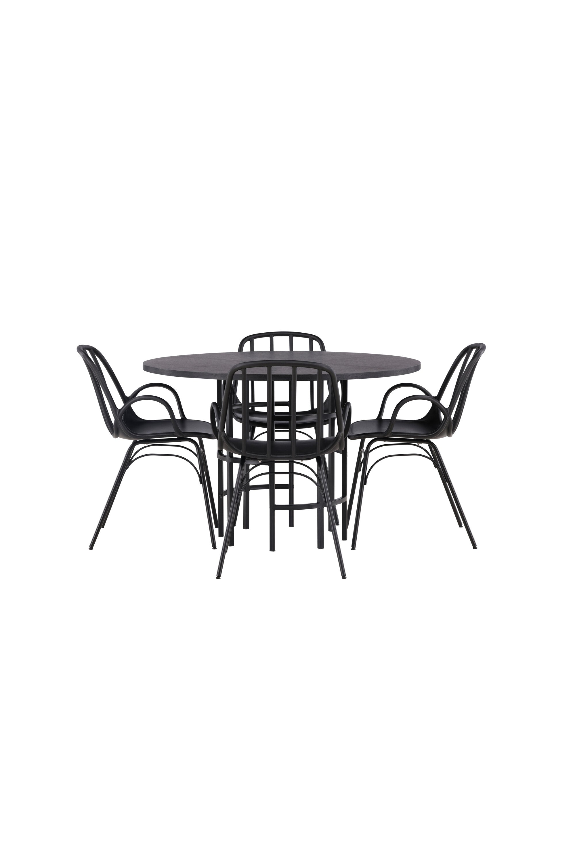 Copenhagen Esszimmerset + Dyrön ⌀115cm/4St. in Schwarz präsentiert im Onlineshop von KAQTU Design AG. Esszimmerset ist von Venture Home