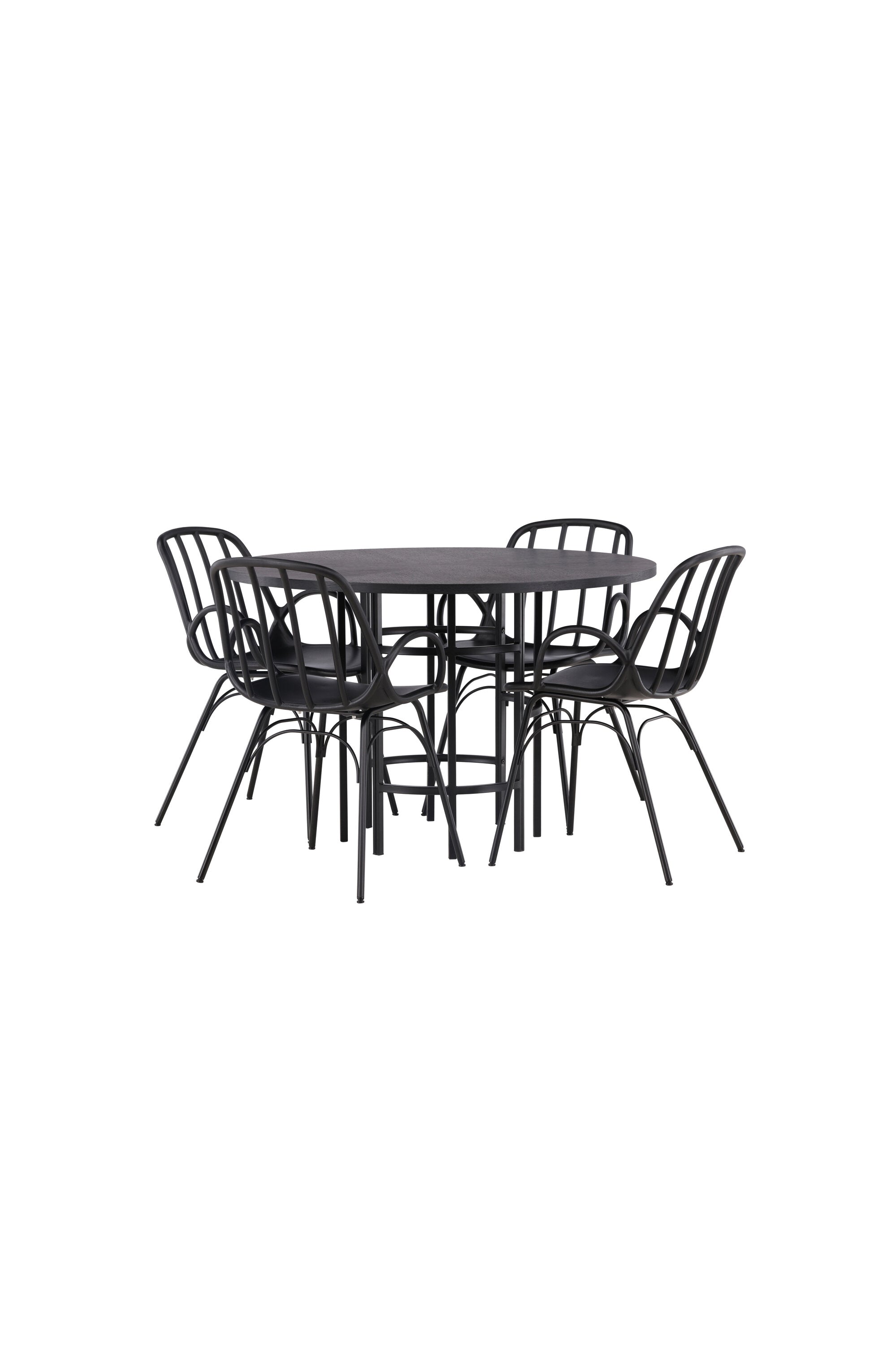 Copenhagen Esszimmerset + Dyrön ⌀115cm/4St. in Schwarz präsentiert im Onlineshop von KAQTU Design AG. Esszimmerset ist von Venture Home