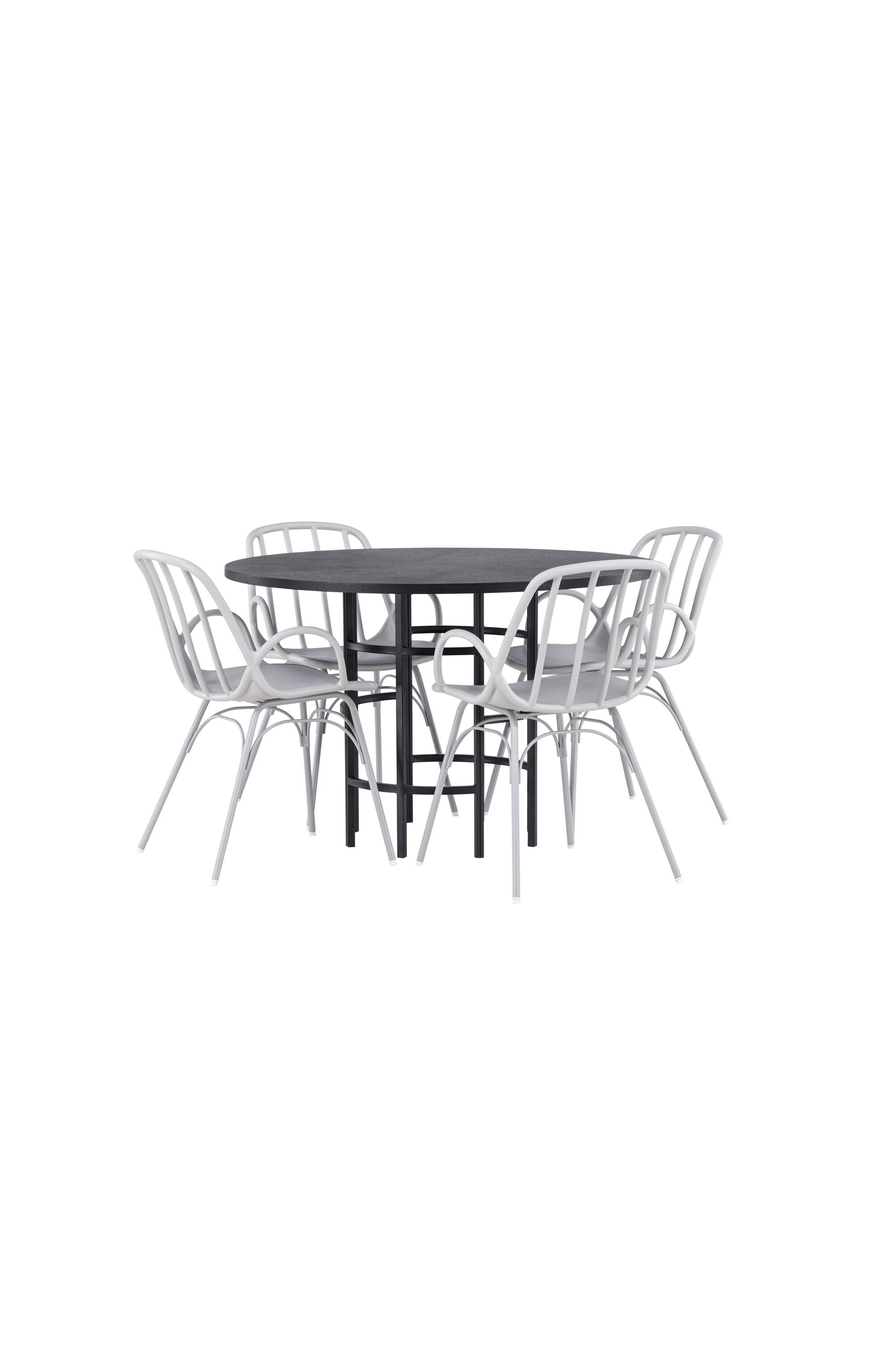 Copenhagen Esszimmerset + Dyrön ⌀115cm/4St. in Greige präsentiert im Onlineshop von KAQTU Design AG. Esszimmerset ist von Venture Home