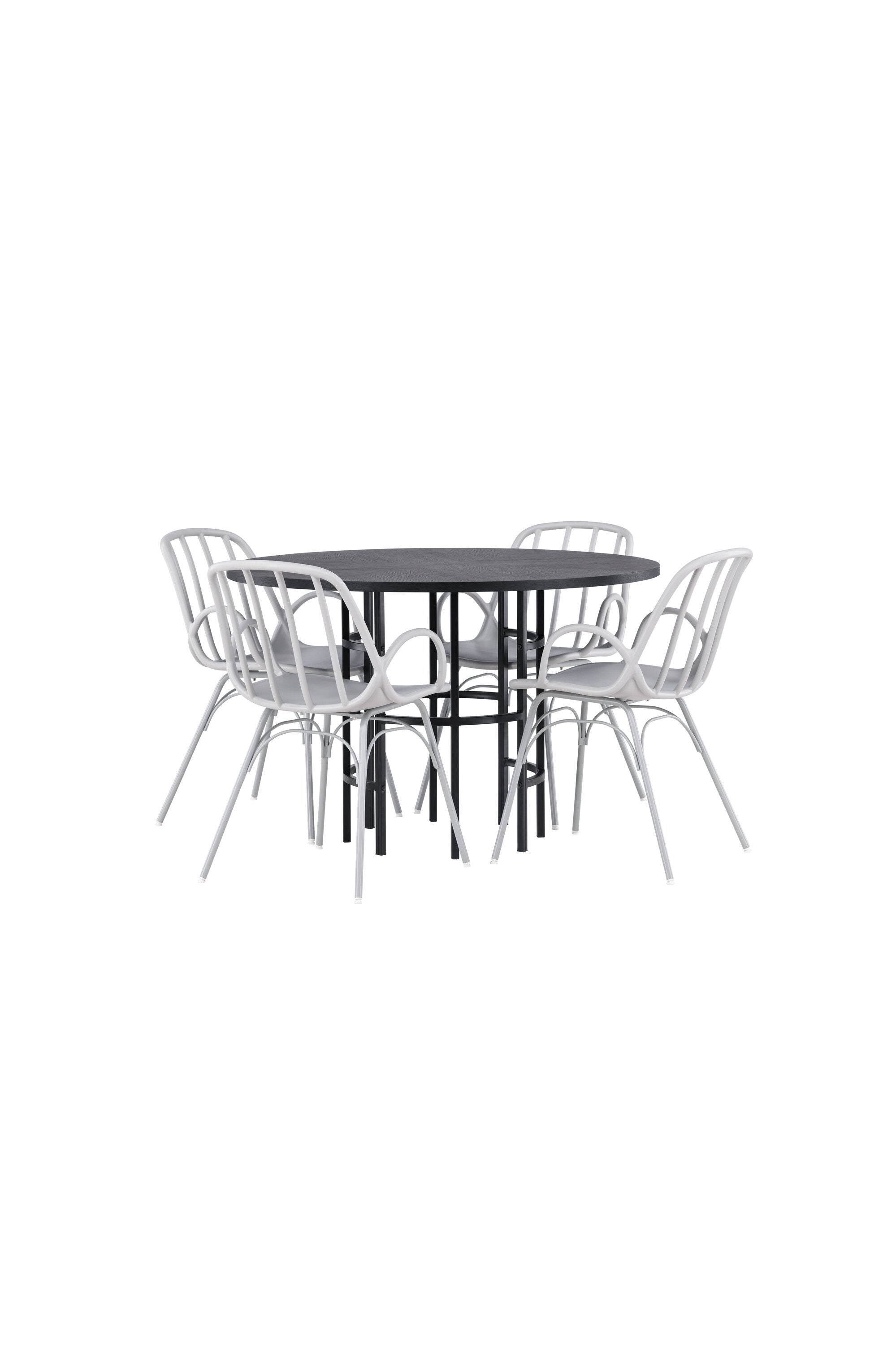 Copenhagen Esszimmerset + Dyrön ⌀115cm/4St. in Greige präsentiert im Onlineshop von KAQTU Design AG. Esszimmerset ist von Venture Home