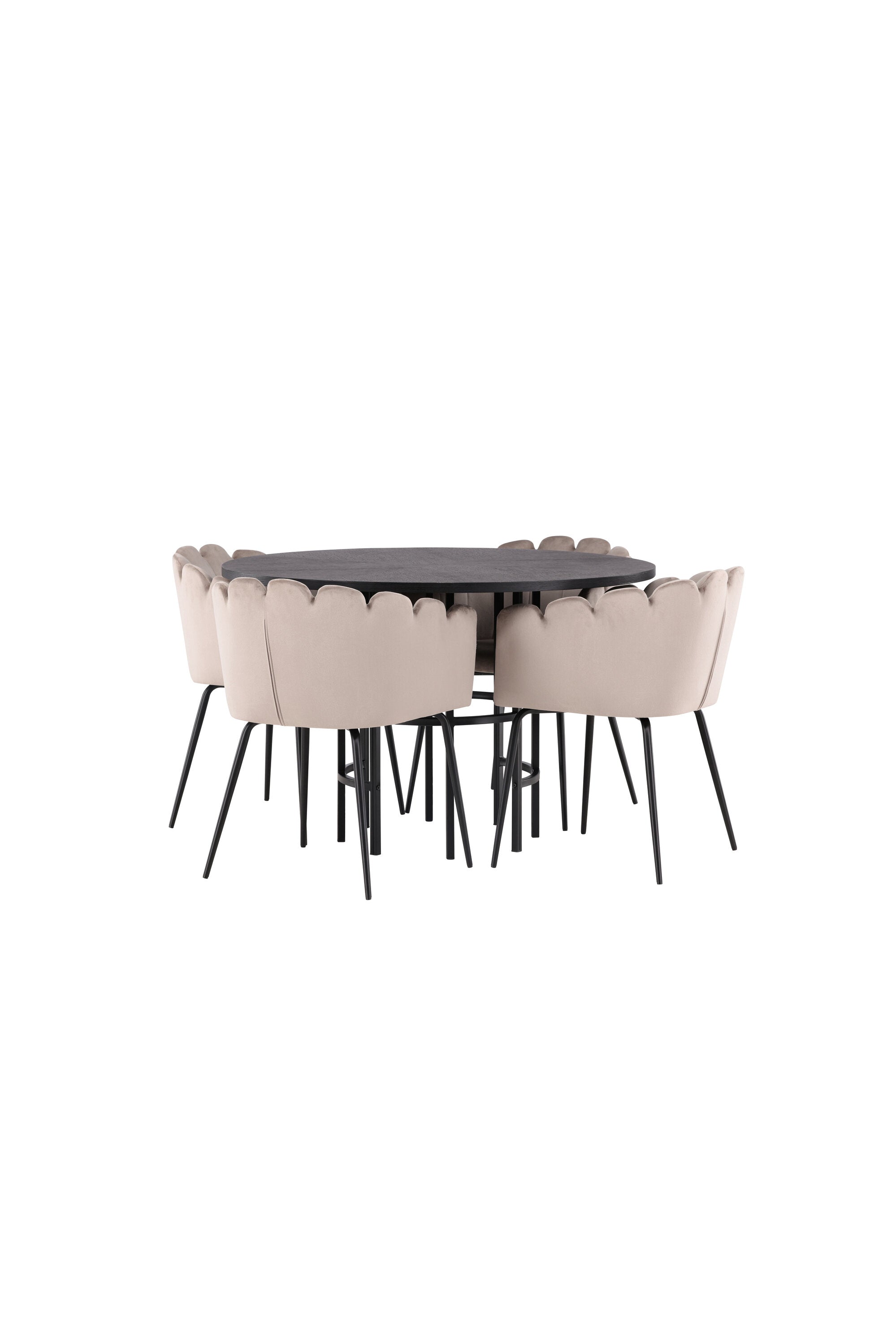 Esszimmerset Copenhagen + Limhamn ⌀115cm/4St. in Schwarz / Beige präsentiert im Onlineshop von KAQTU Design AG. Esszimmerset ist von Venture Home