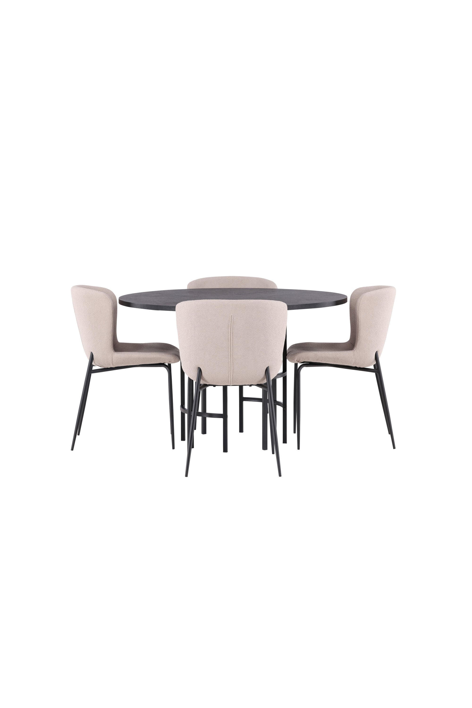 Esszimmerset Copenhagen + Modesto ⌀115cm/4St. in Beige / Schwarz präsentiert im Onlineshop von KAQTU Design AG. Esszimmerset ist von Venture Home