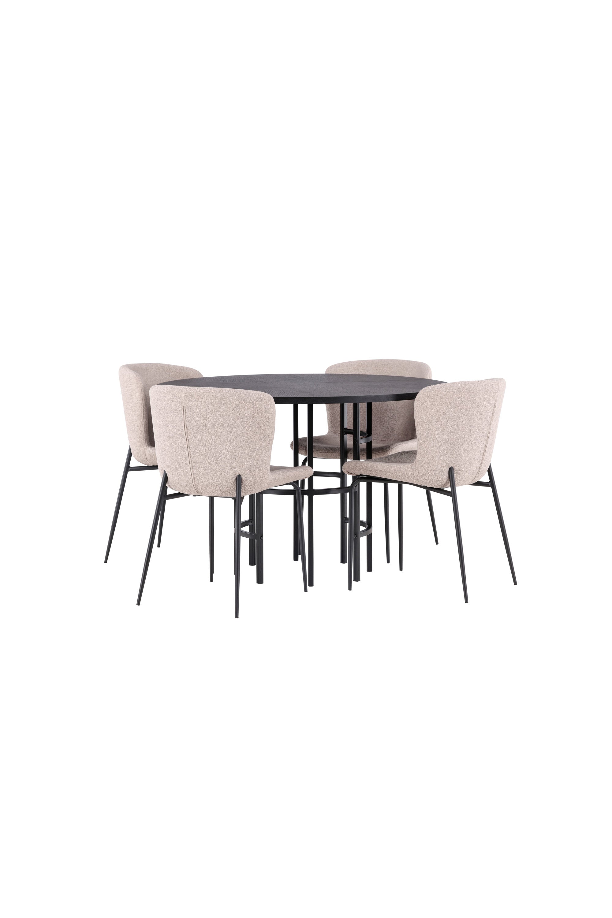 Esszimmerset Copenhagen + Modesto ⌀115cm/4St. in Beige / Schwarz präsentiert im Onlineshop von KAQTU Design AG. Esszimmerset ist von Venture Home