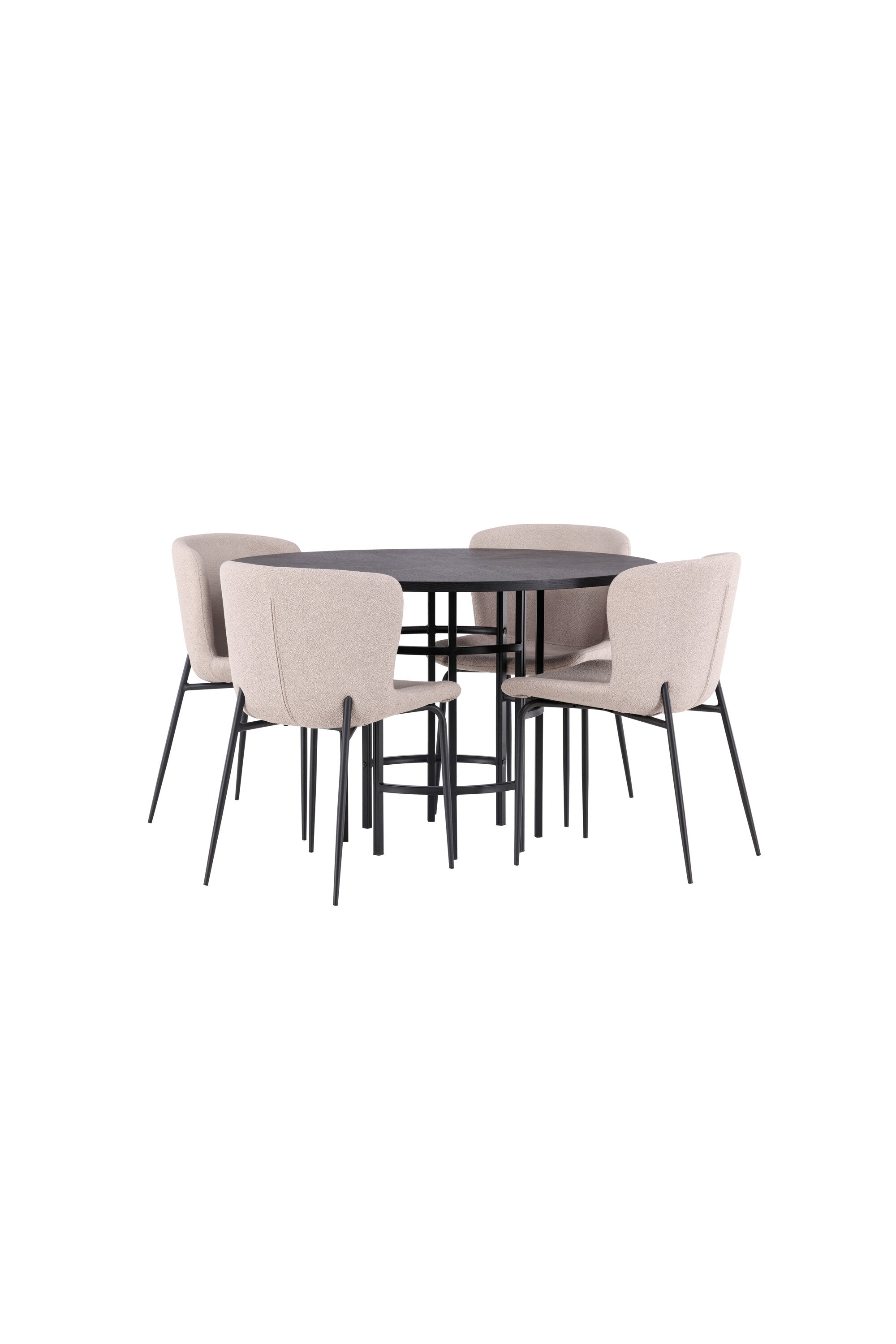 Esszimmerset Copenhagen + Modesto ⌀115cm/4St. in Beige / Schwarz präsentiert im Onlineshop von KAQTU Design AG. Esszimmerset ist von Venture Home