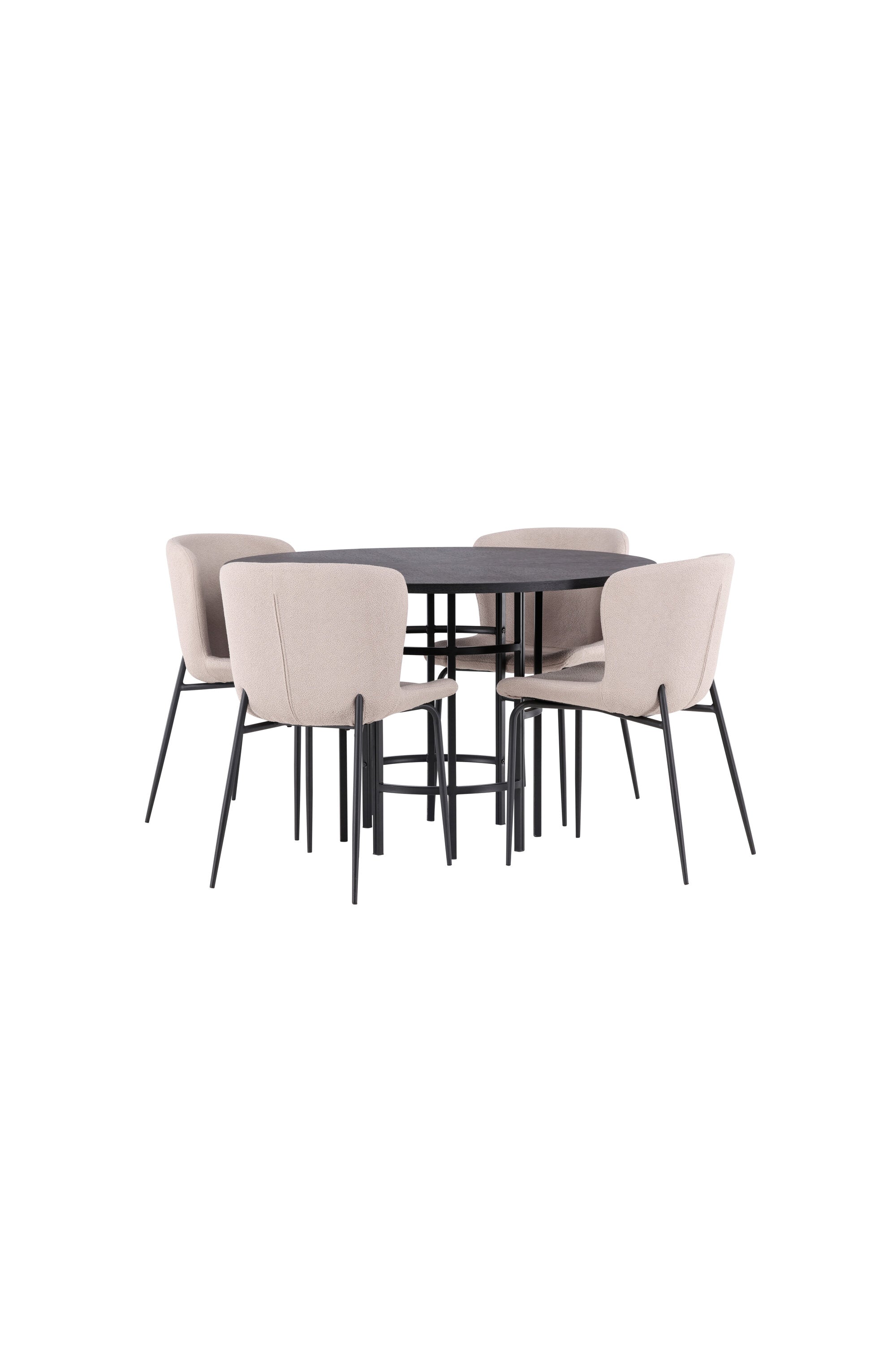 Esszimmerset Copenhagen + Modesto ⌀115cm/4St. in Beige / Schwarz präsentiert im Onlineshop von KAQTU Design AG. Esszimmerset ist von Venture Home
