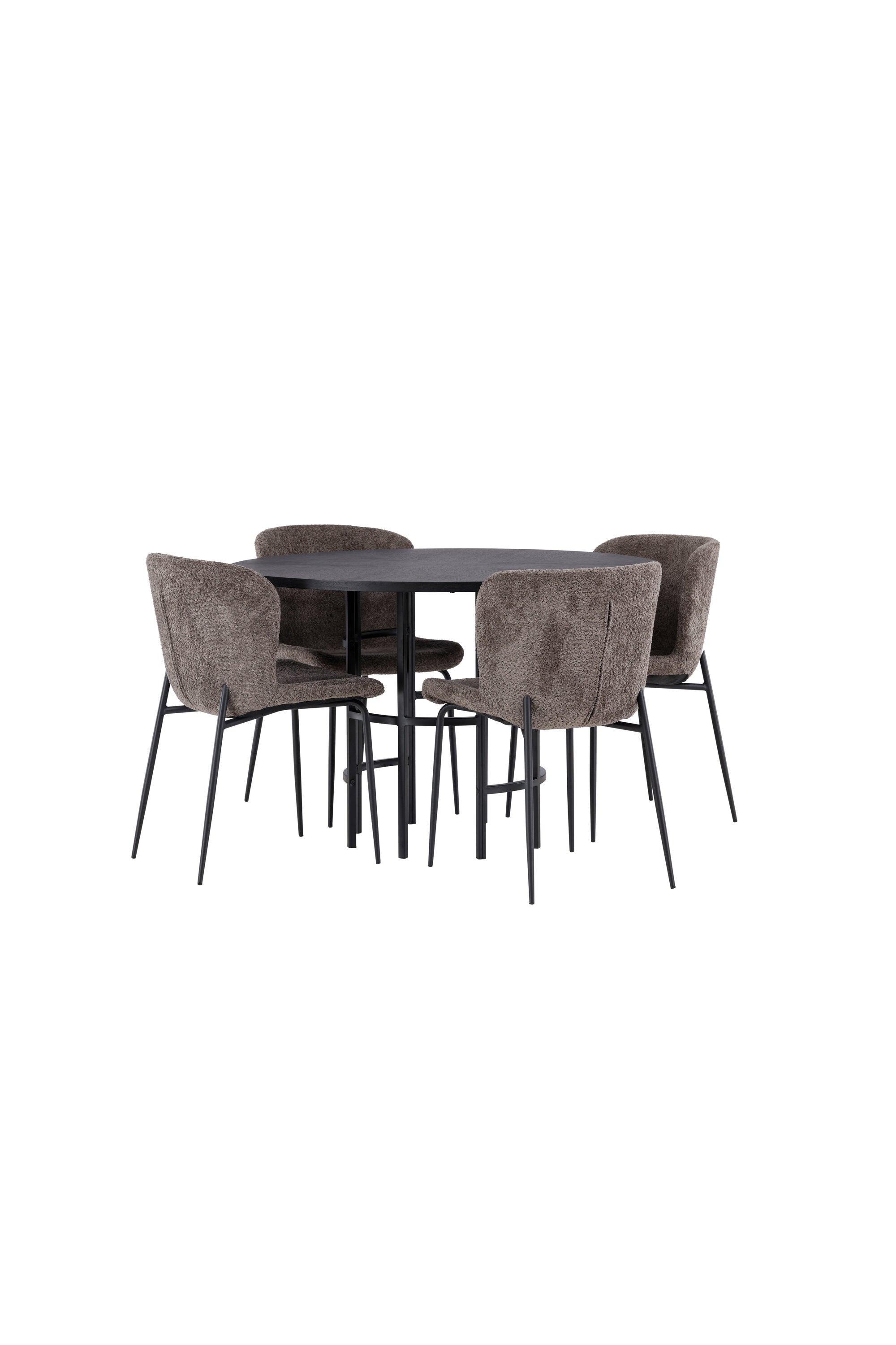 Esszimmerset Copenhagen + Modesto ⌀115cm/4St. in Dunkelbraun / Schwarz präsentiert im Onlineshop von KAQTU Design AG. Esszimmerset ist von Venture Home