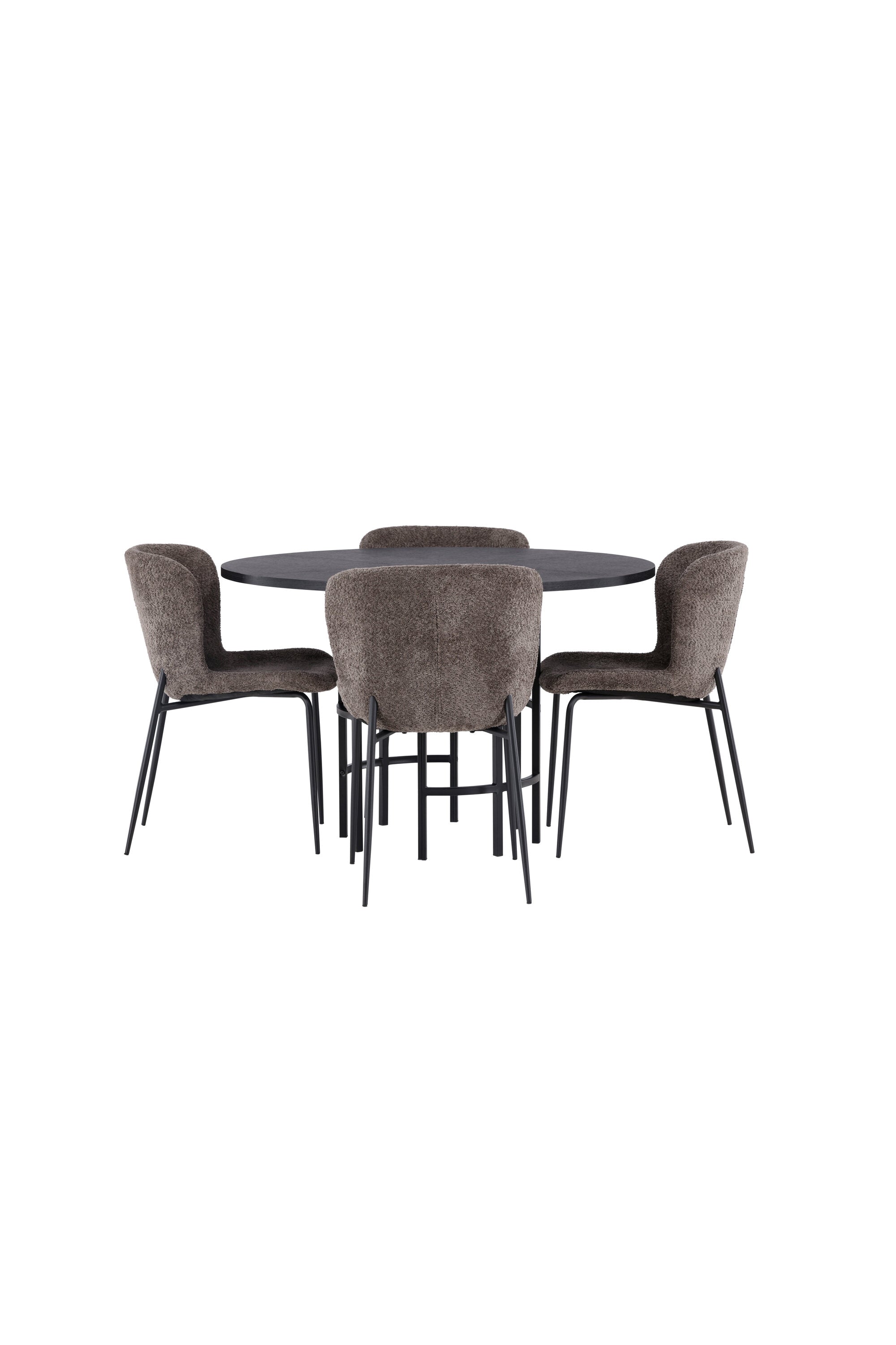 Esszimmerset Copenhagen + Modesto ⌀115cm/4St. in Dunkelbraun / Schwarz präsentiert im Onlineshop von KAQTU Design AG. Esszimmerset ist von Venture Home