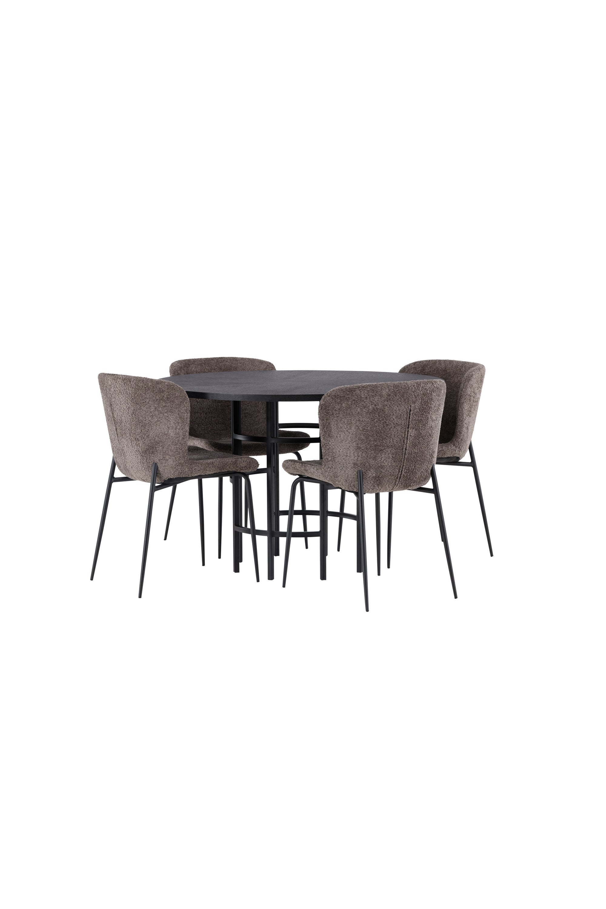 Esszimmerset Copenhagen + Modesto ⌀115cm/4St. in Dunkelbraun / Schwarz präsentiert im Onlineshop von KAQTU Design AG. Esszimmerset ist von Venture Home