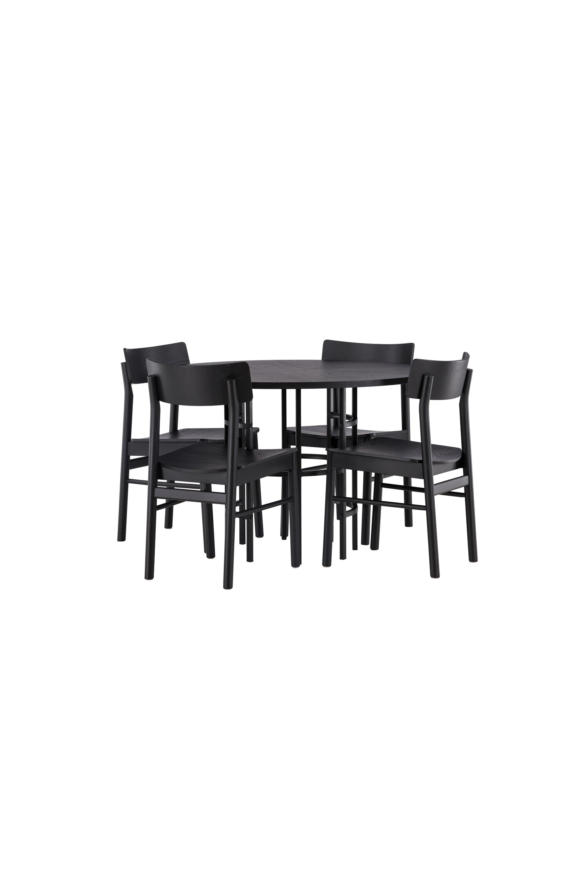 Copenhagen Esstisch + 4 x Montros Esszimmerstuhl in Schwarz präsentiert im Onlineshop von KAQTU Design AG. Esszimmerset ist von Venture Home