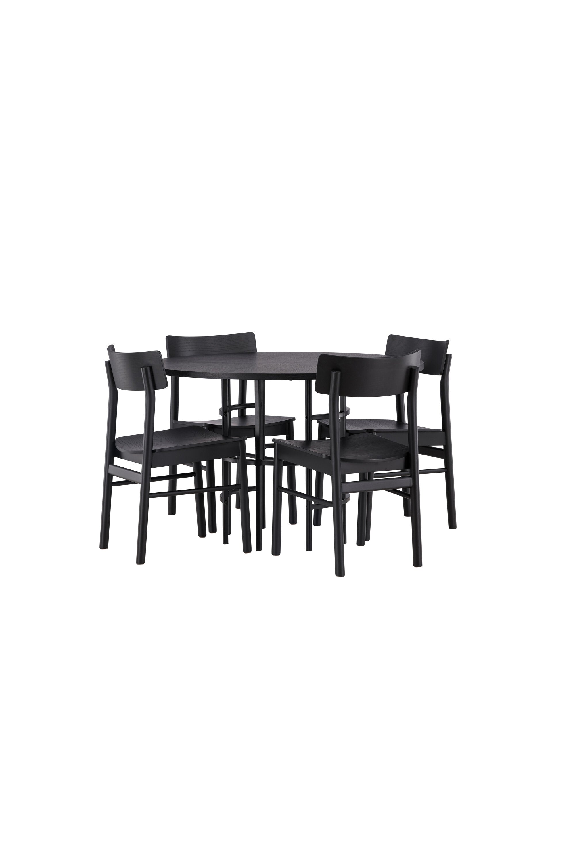 Copenhagen Esstisch + 4 x Montros Esszimmerstuhl in Schwarz präsentiert im Onlineshop von KAQTU Design AG. Esszimmerset ist von Venture Home
