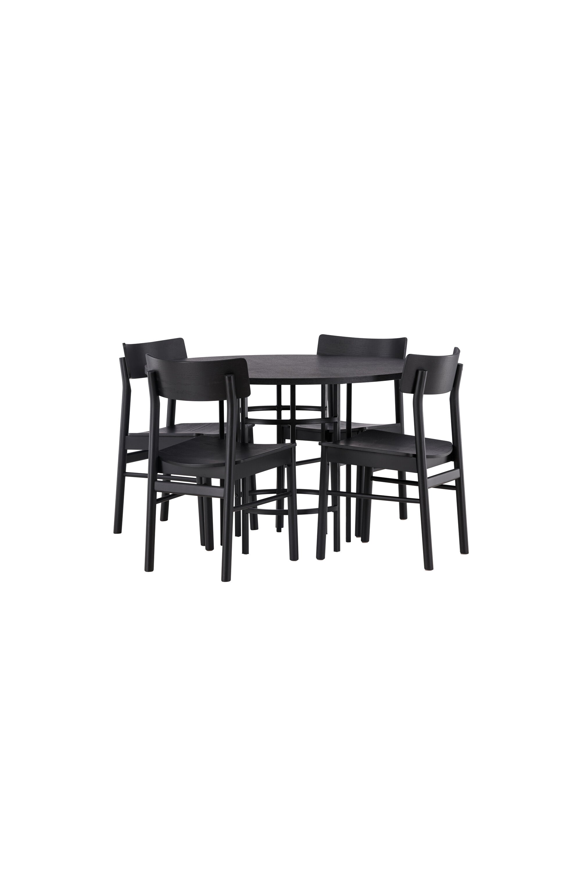 Copenhagen Esstisch + 4 x Montros Esszimmerstuhl in Schwarz präsentiert im Onlineshop von KAQTU Design AG. Esszimmerset ist von Venture Home