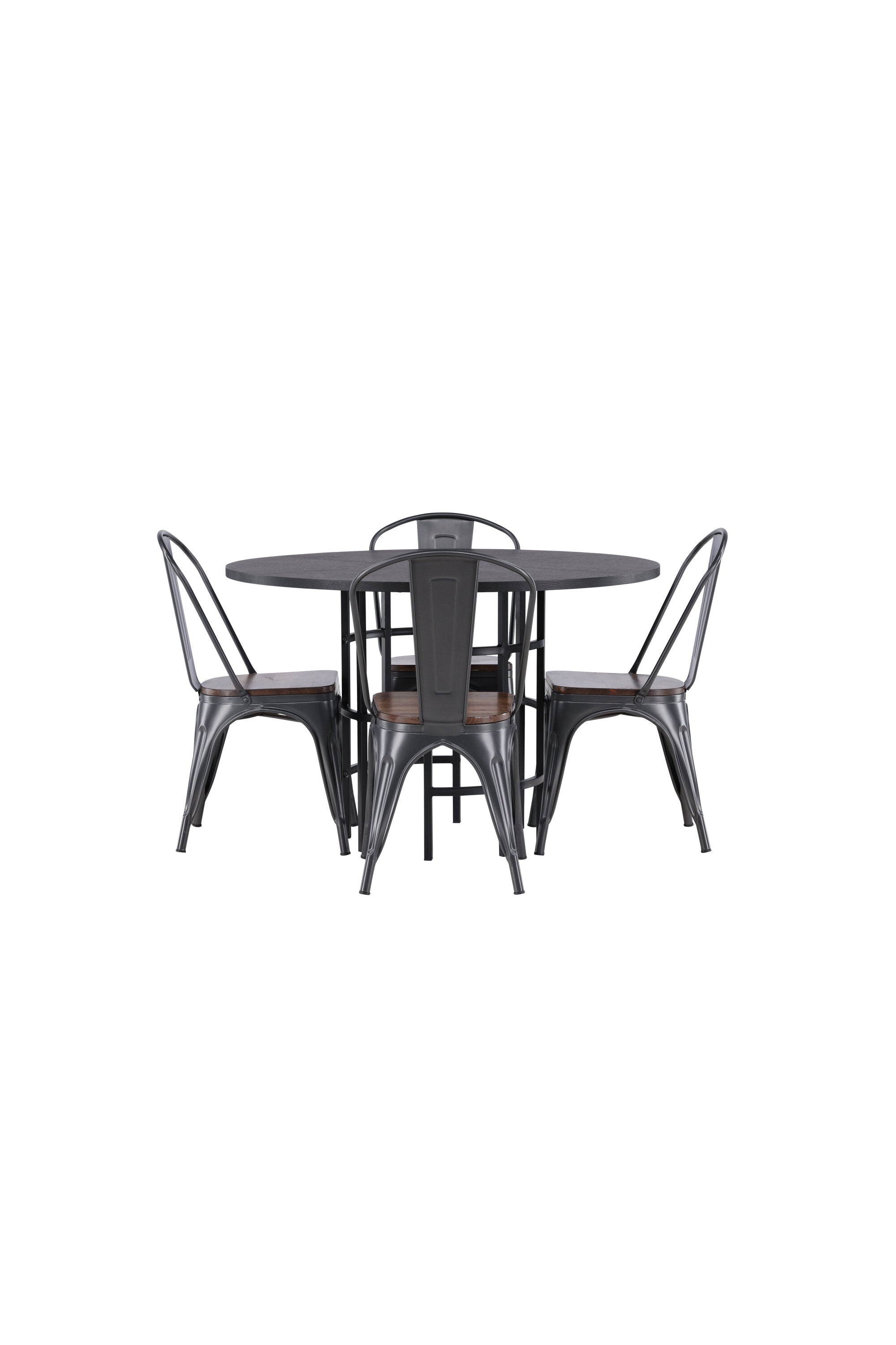 Esszimmerset Copenhagen + Tempe ⌀115cm/4St. in Dunkelgrau / Walnuss präsentiert im Onlineshop von KAQTU Design AG. Esszimmerset ist von Venture Home