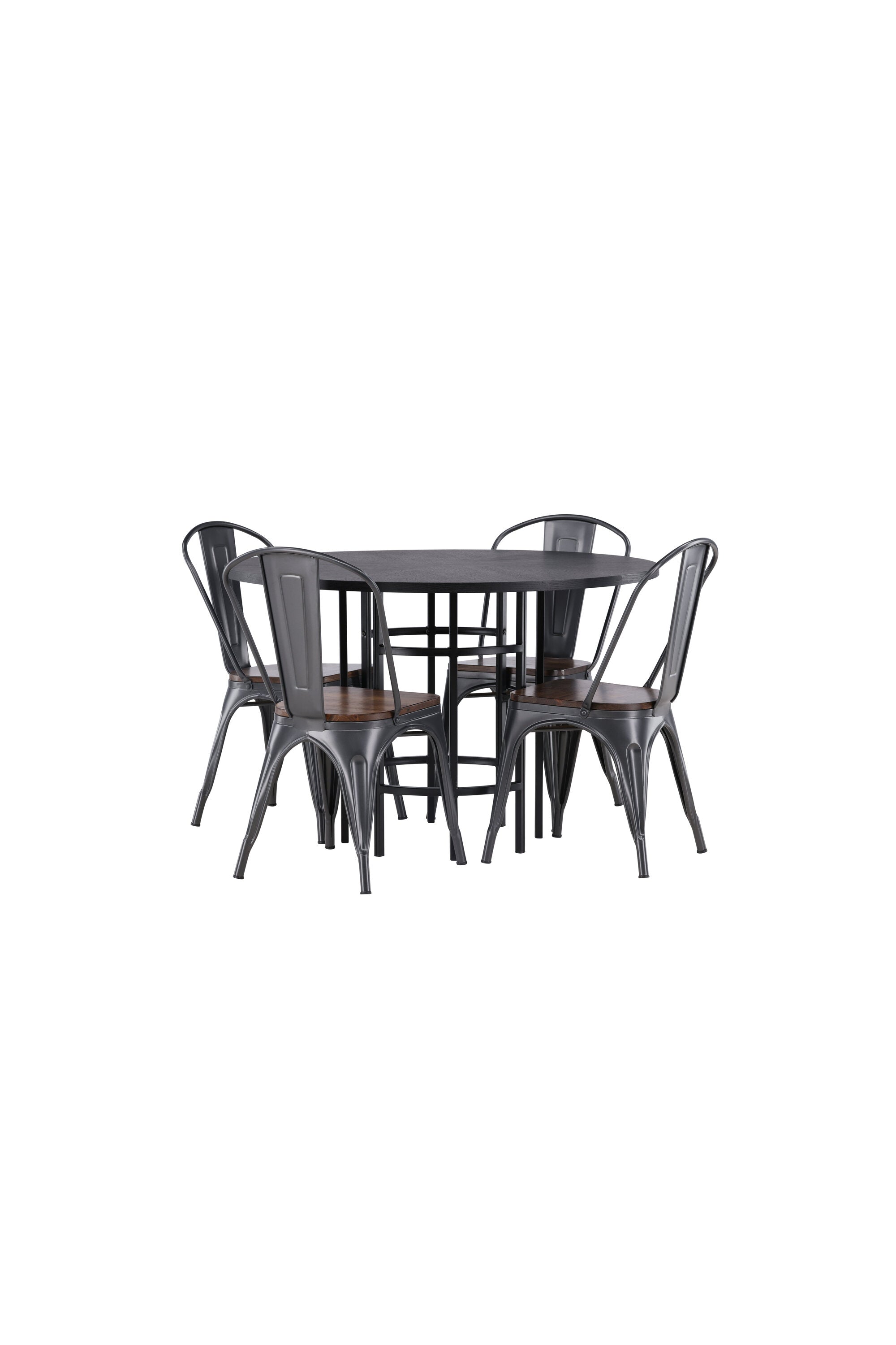 Esszimmerset Copenhagen + Tempe ⌀115cm/4St. in Dunkelgrau / Walnuss präsentiert im Onlineshop von KAQTU Design AG. Esszimmerset ist von Venture Home