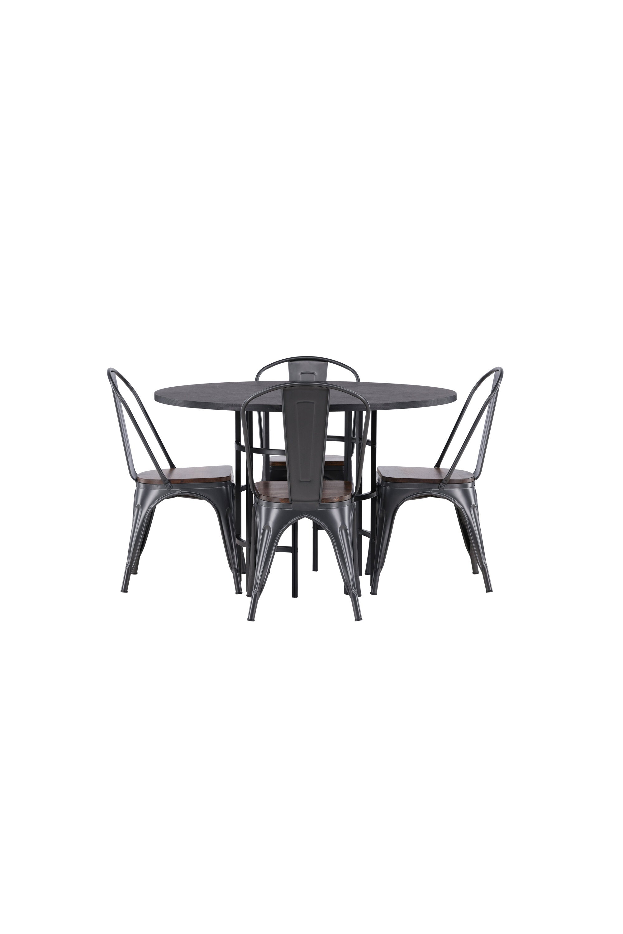 Esszimmerset Copenhagen + Tempe ⌀115cm/4St. in Dunkelgrau / Walnuss präsentiert im Onlineshop von KAQTU Design AG. Esszimmerset ist von Venture Home