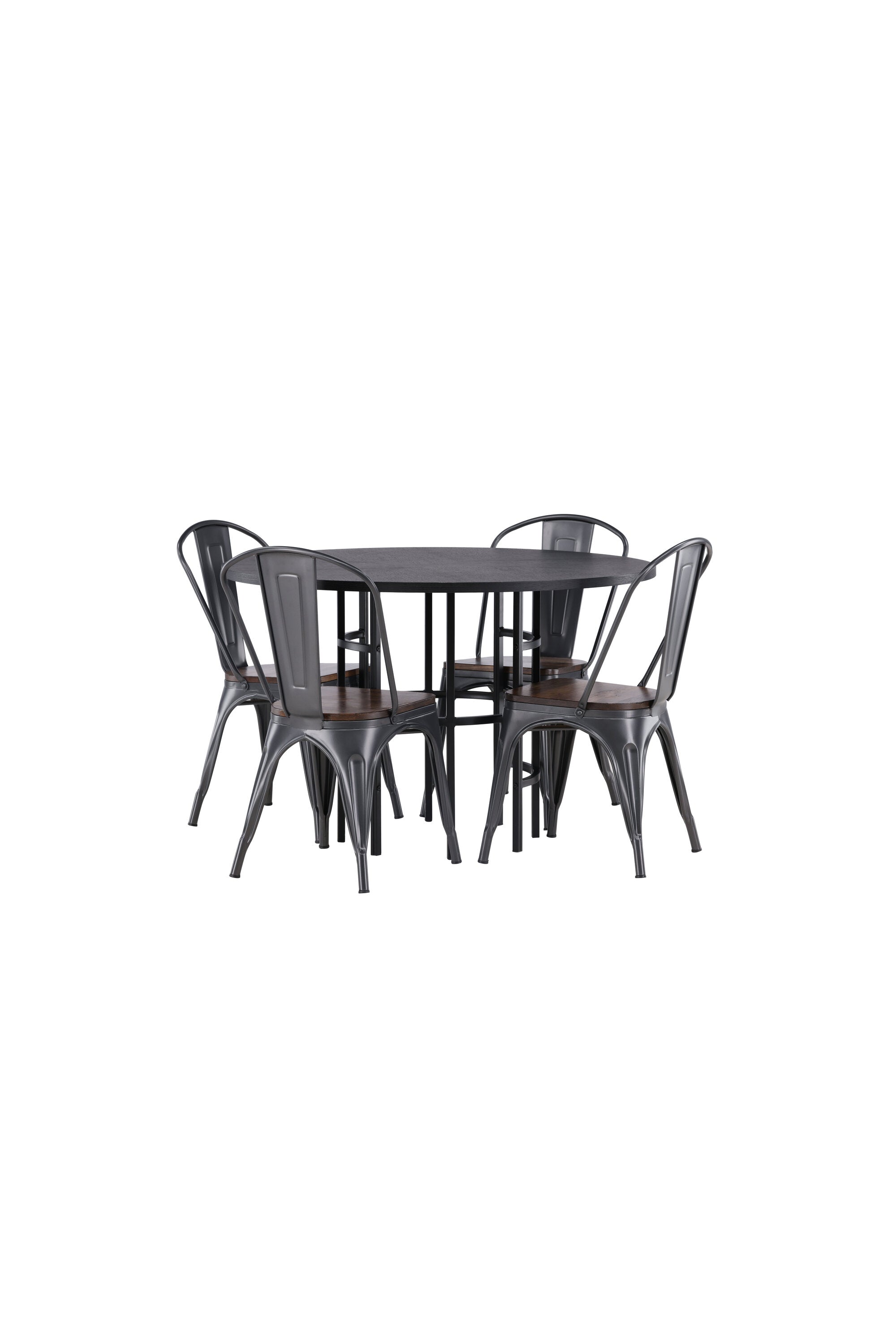 Esszimmerset Copenhagen + Tempe ⌀115cm/4St. in Dunkelgrau / Walnuss präsentiert im Onlineshop von KAQTU Design AG. Esszimmerset ist von Venture Home