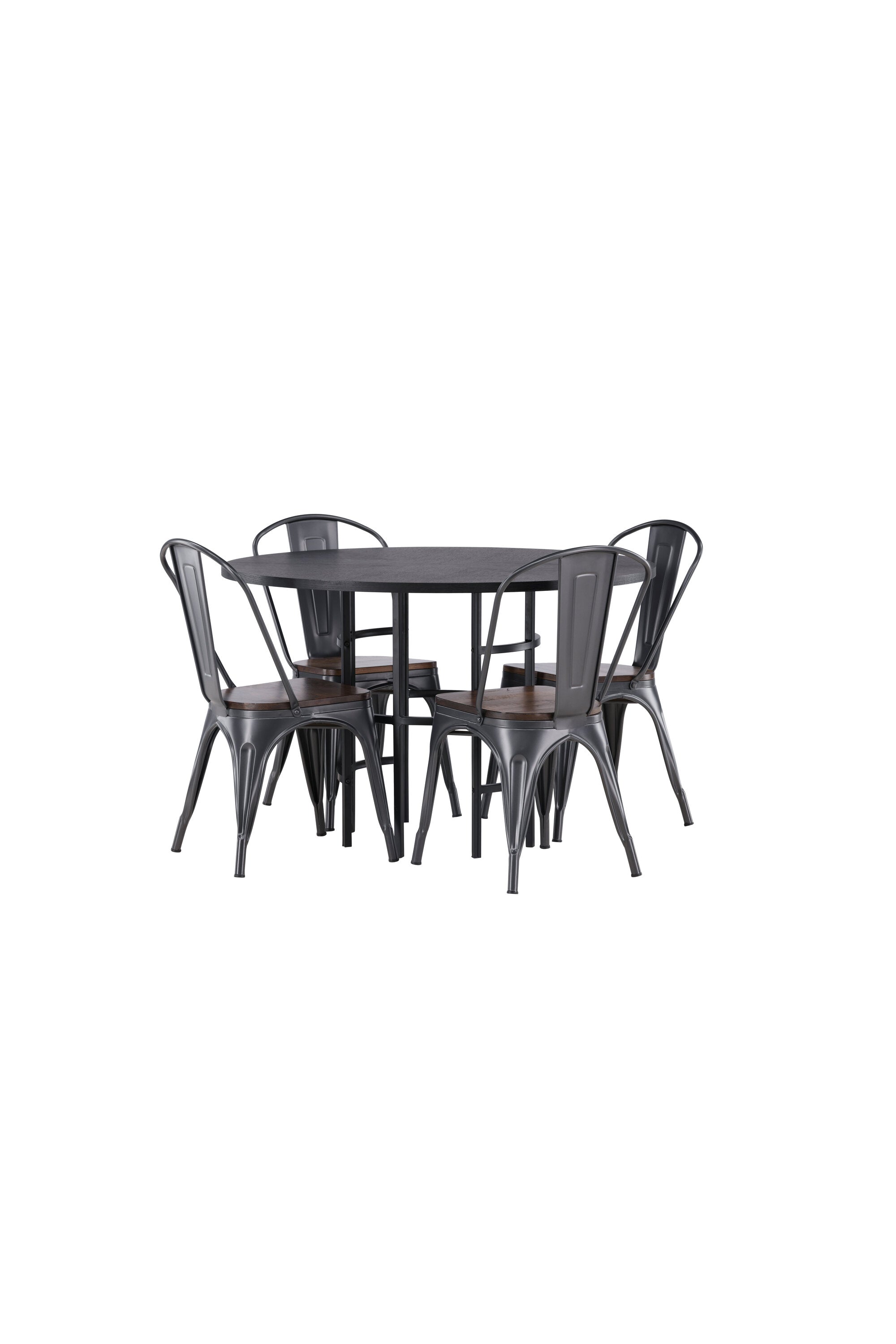 Esszimmerset Copenhagen + Tempe ⌀115cm/4St. in Dunkelgrau / Walnuss präsentiert im Onlineshop von KAQTU Design AG. Esszimmerset ist von Venture Home