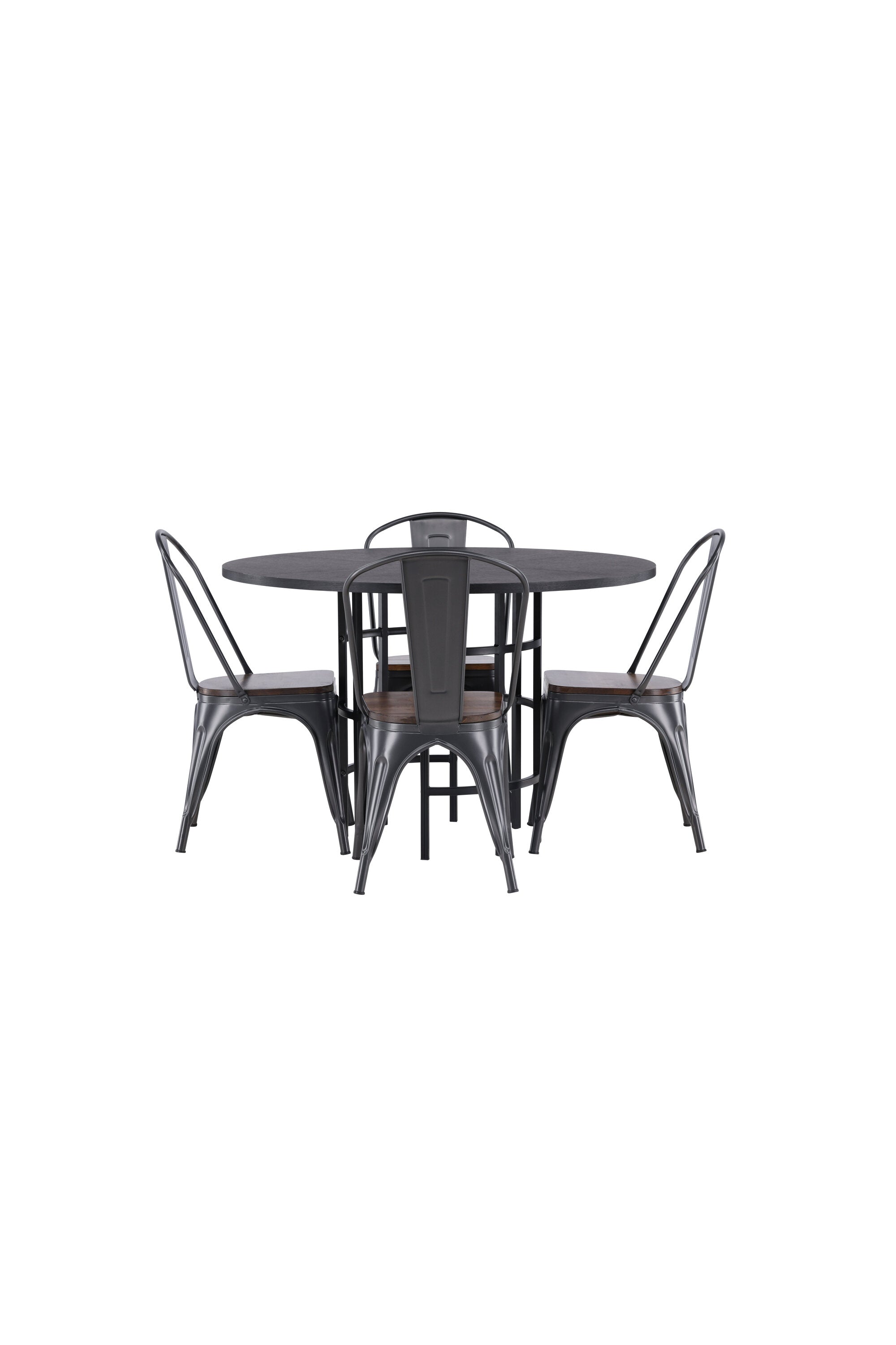 Esszimmerset Copenhagen + Tempe ⌀115cm/4St. in Dunkelgrau / Walnuss präsentiert im Onlineshop von KAQTU Design AG. Esszimmerset ist von Venture Home