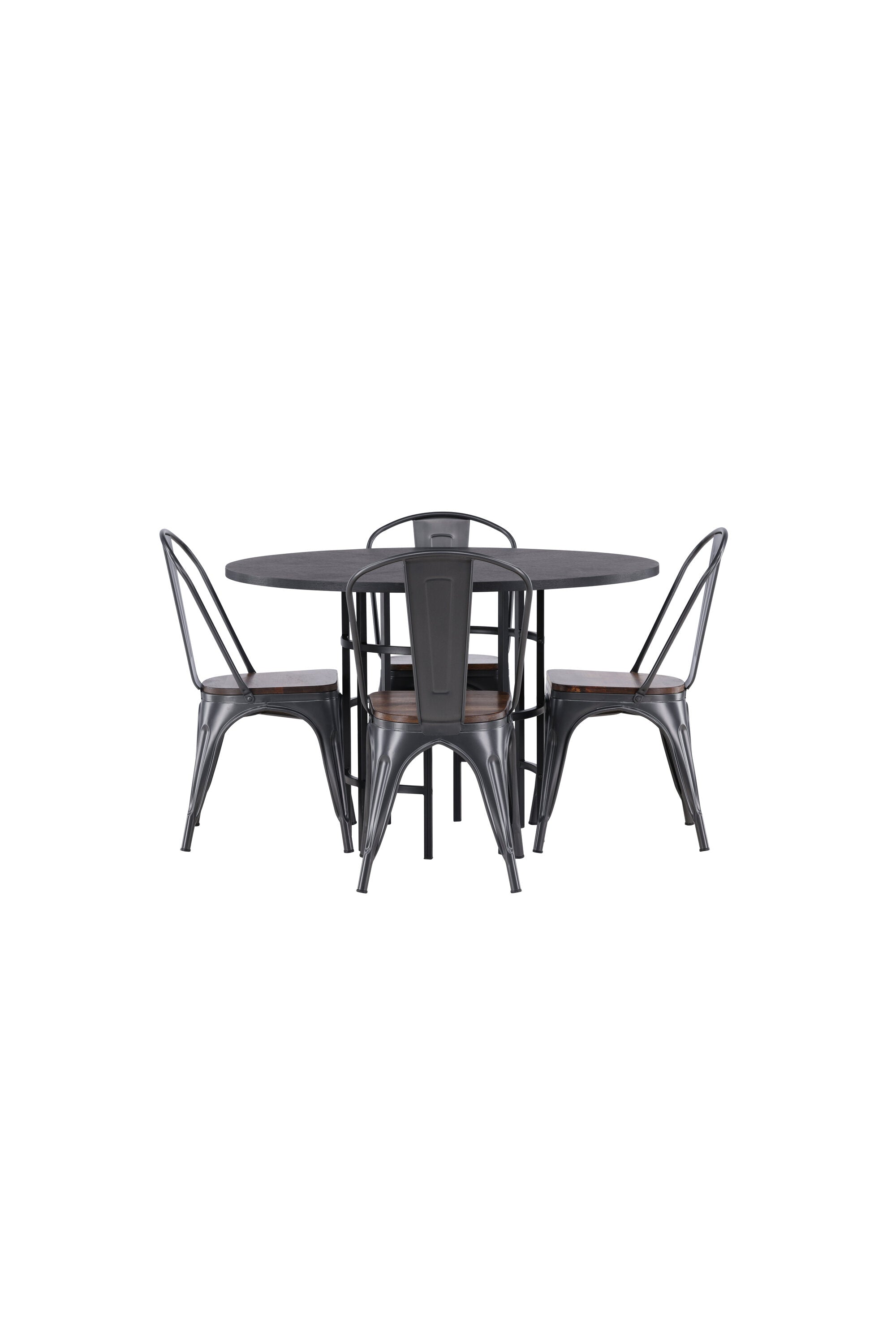 Esszimmerset Copenhagen + Tempe ⌀115cm/4St. in Dunkelgrau / Walnuss präsentiert im Onlineshop von KAQTU Design AG. Esszimmerset ist von Venture Home