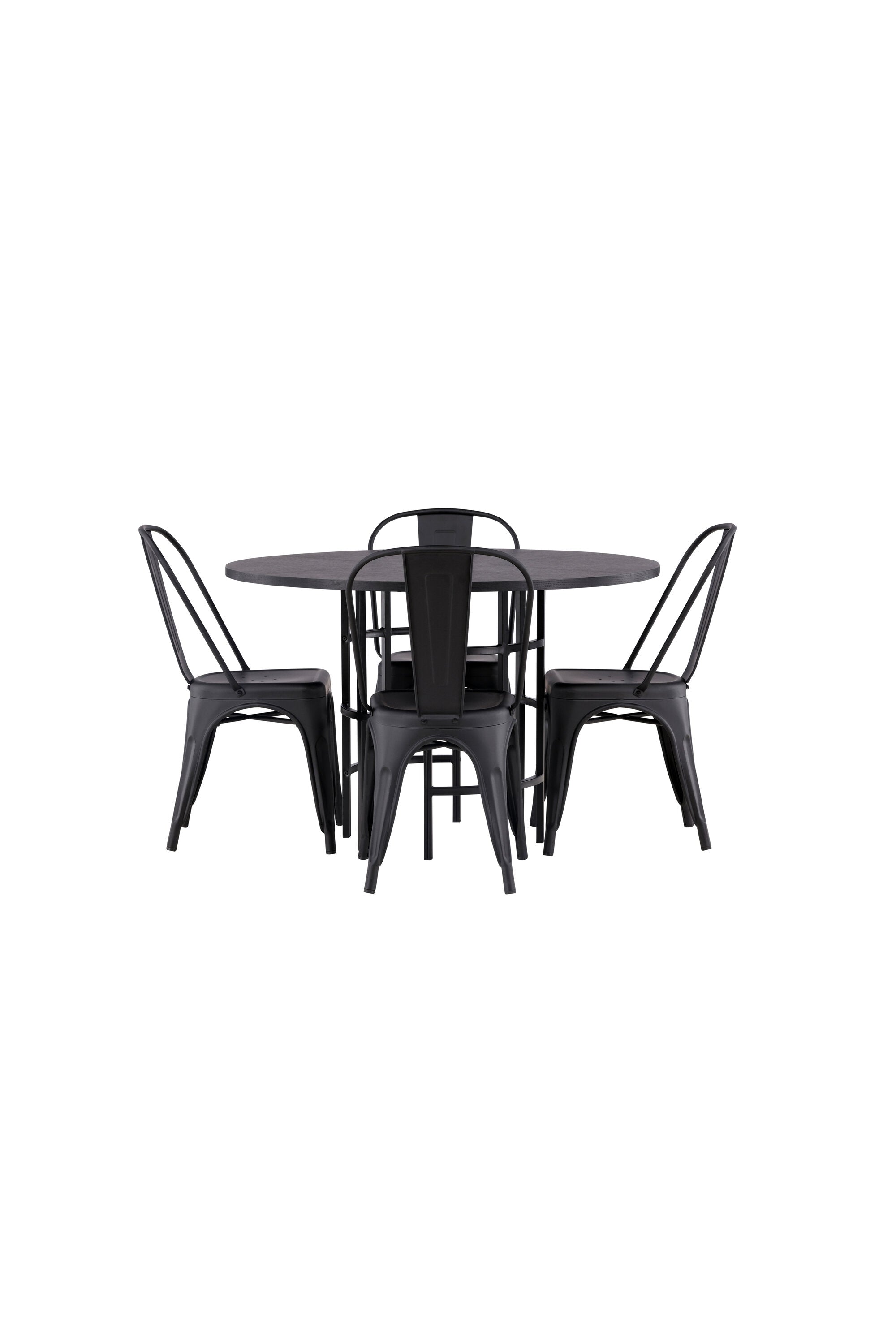 Esszimmerset Copenhagen + Tempe ⌀115cm/4St. in Schwarz präsentiert im Onlineshop von KAQTU Design AG. Esszimmerset ist von Venture Home