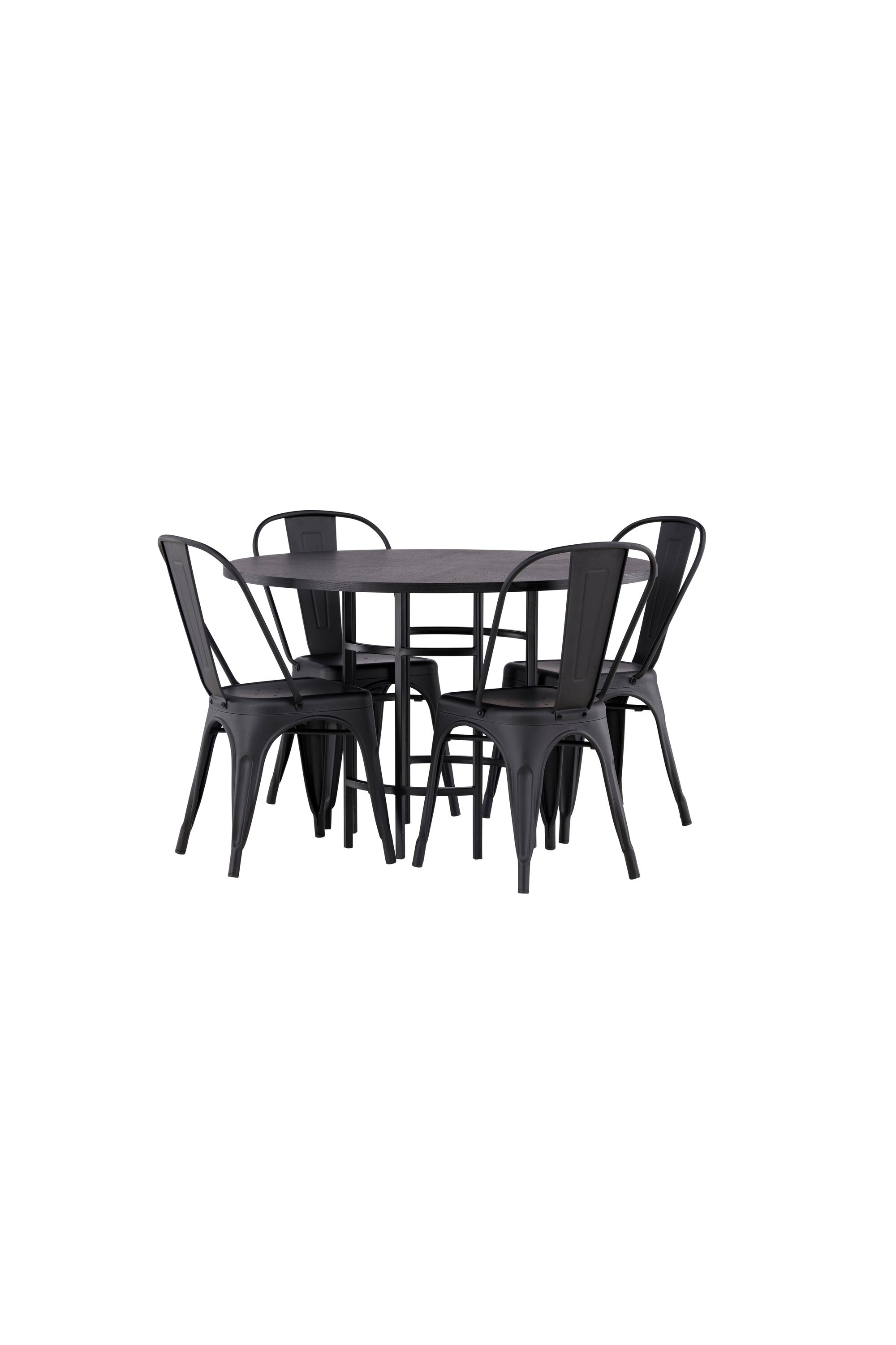 Esszimmerset Copenhagen + Tempe ⌀115cm/4St. in Schwarz präsentiert im Onlineshop von KAQTU Design AG. Esszimmerset ist von Venture Home