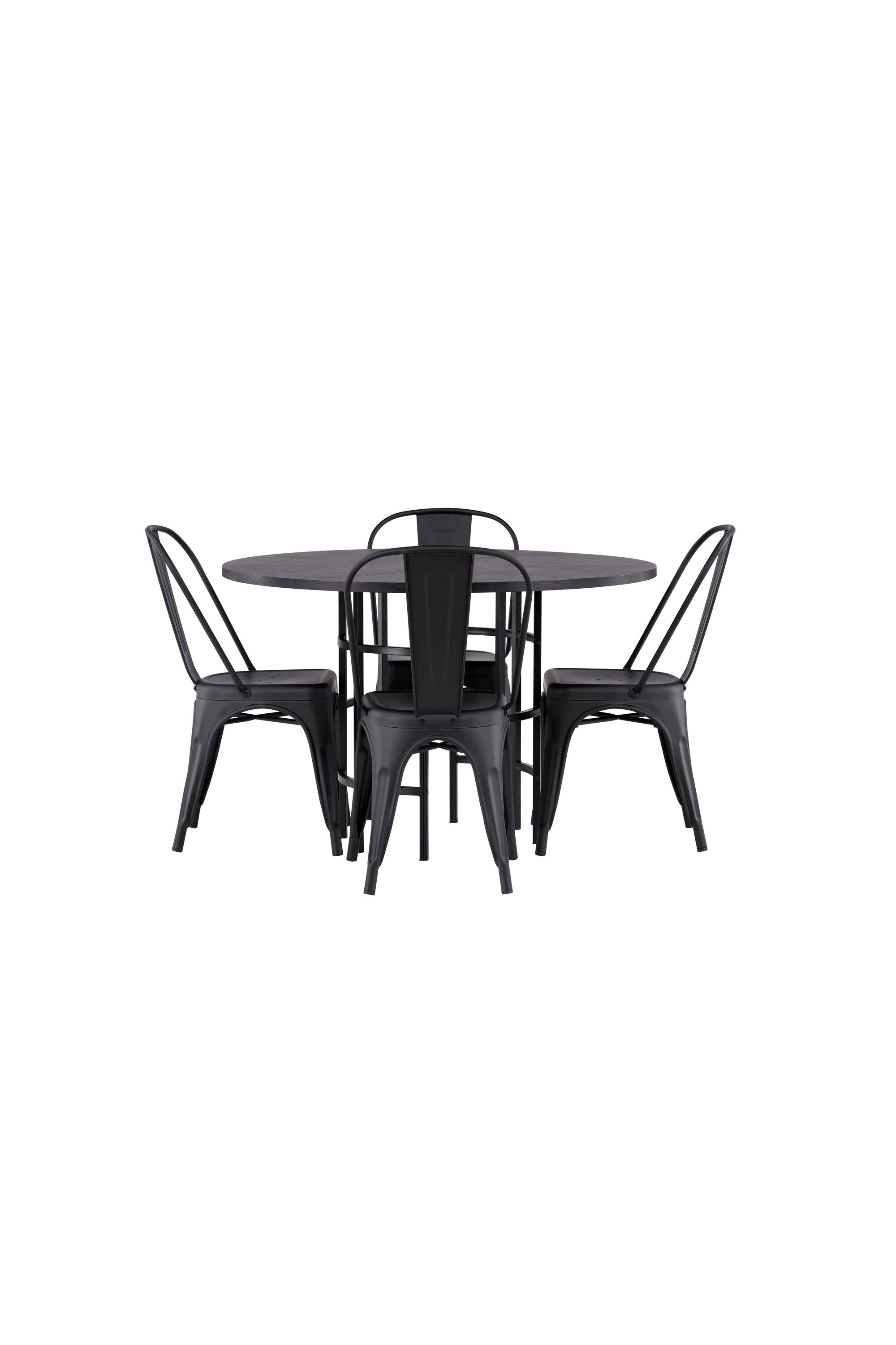 Esszimmerset Copenhagen + Tempe ⌀115cm/4St. in Schwarz präsentiert im Onlineshop von KAQTU Design AG. Esszimmerset ist von Venture Home
