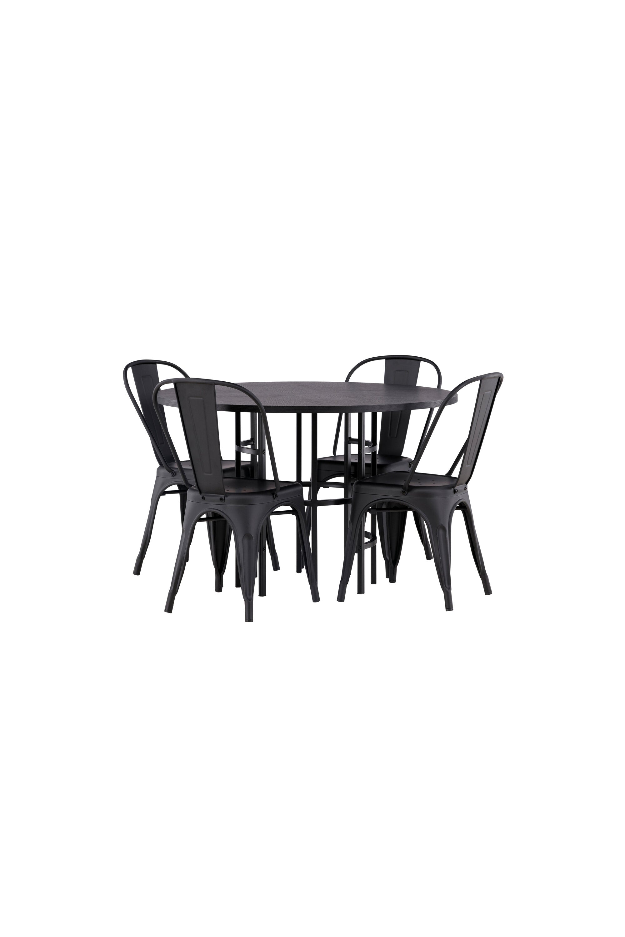 Esszimmerset Copenhagen + Tempe ⌀115cm/4St. in Schwarz präsentiert im Onlineshop von KAQTU Design AG. Esszimmerset ist von Venture Home
