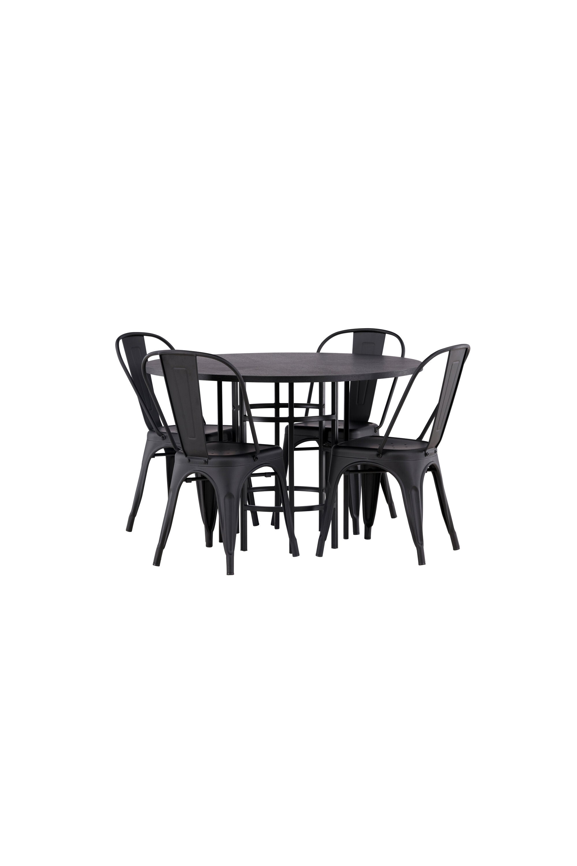 Esszimmerset Copenhagen + Tempe ⌀115cm/4St. in Schwarz präsentiert im Onlineshop von KAQTU Design AG. Esszimmerset ist von Venture Home