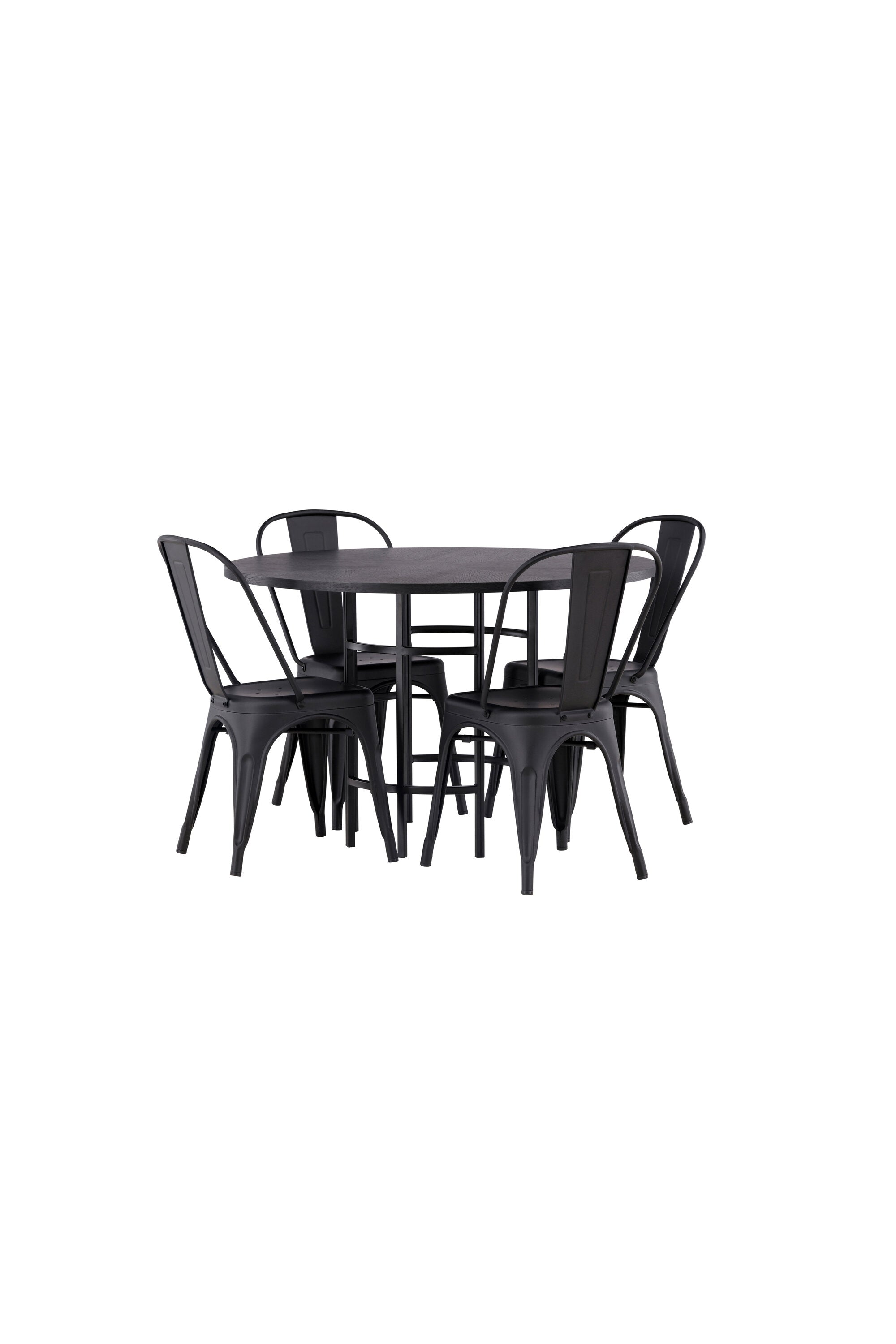Esszimmerset Copenhagen + Tempe ⌀115cm/4St. in Schwarz präsentiert im Onlineshop von KAQTU Design AG. Esszimmerset ist von Venture Home