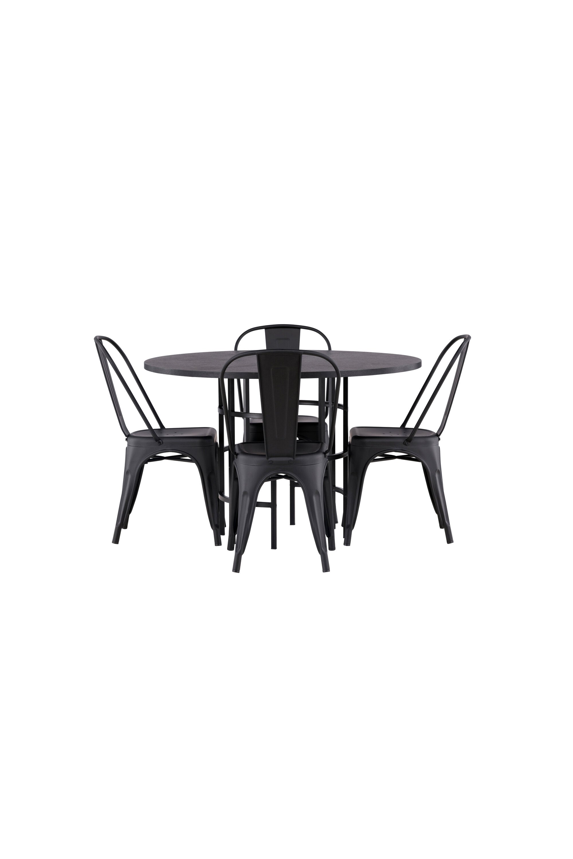 Esszimmerset Copenhagen + Tempe ⌀115cm/4St. in Schwarz präsentiert im Onlineshop von KAQTU Design AG. Esszimmerset ist von Venture Home