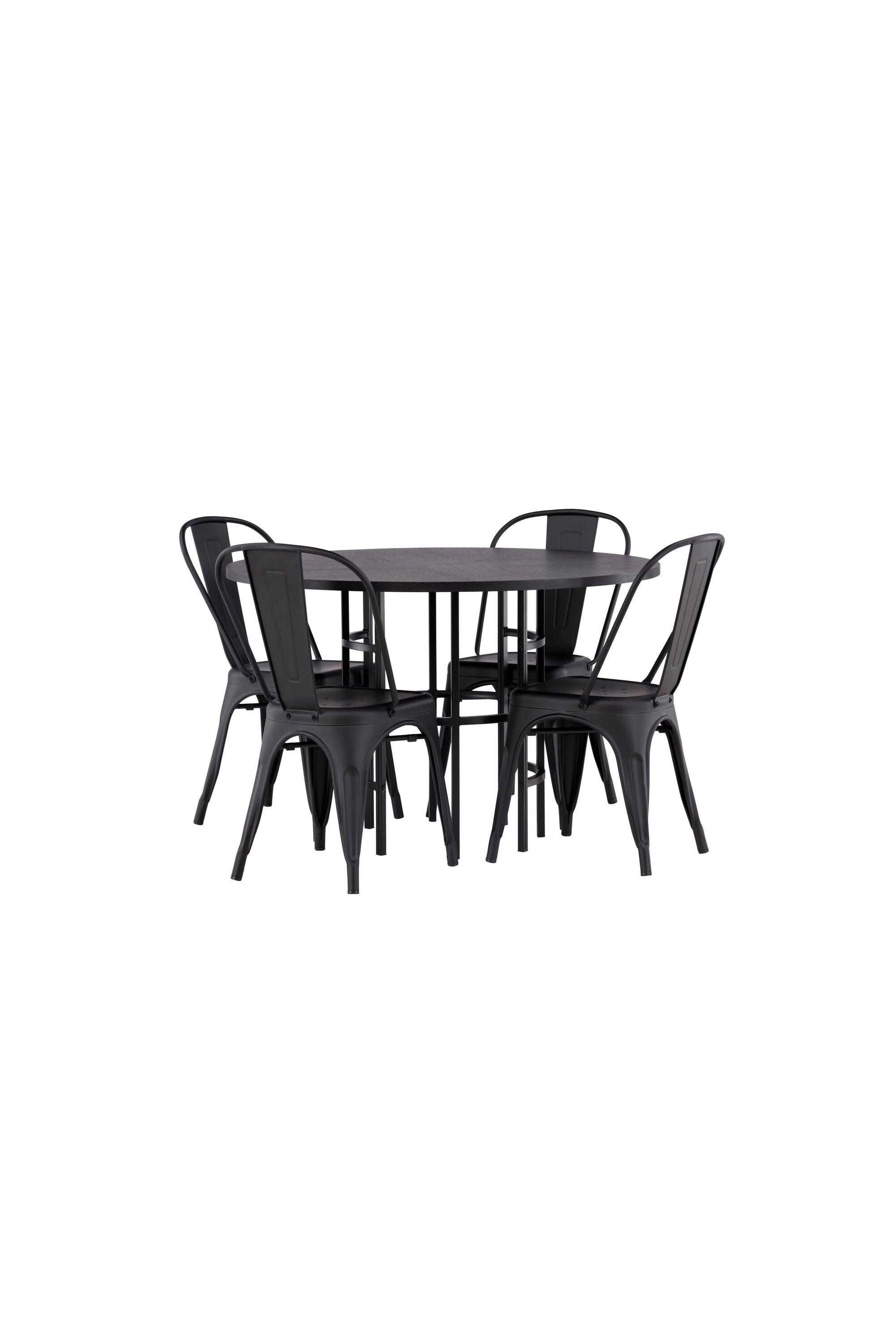 Esszimmerset Copenhagen + Tempe ⌀115cm/4St. in Schwarz präsentiert im Onlineshop von KAQTU Design AG. Esszimmerset ist von Venture Home