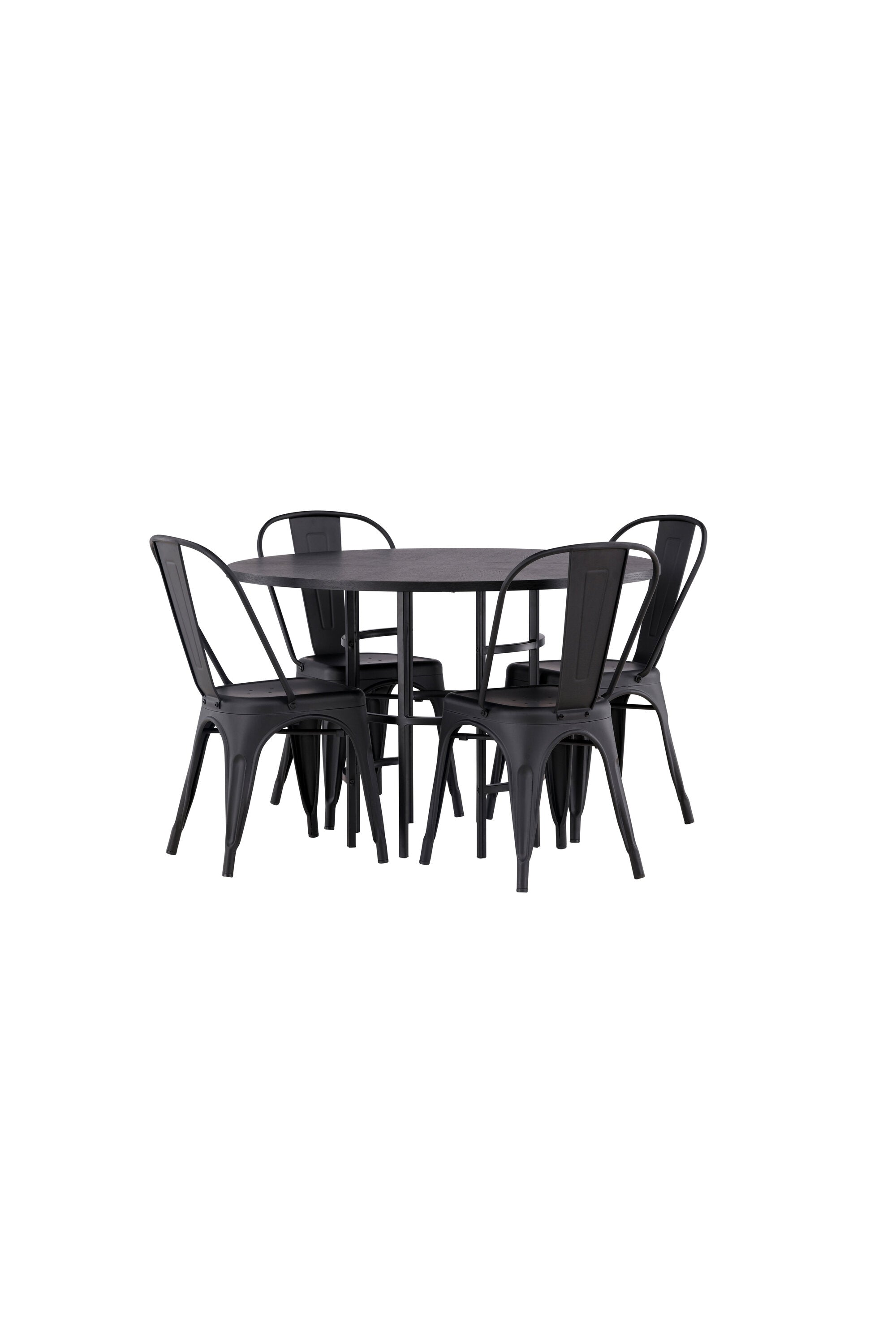 Esszimmerset Copenhagen + Tempe ⌀115cm/4St. in Schwarz präsentiert im Onlineshop von KAQTU Design AG. Esszimmerset ist von Venture Home