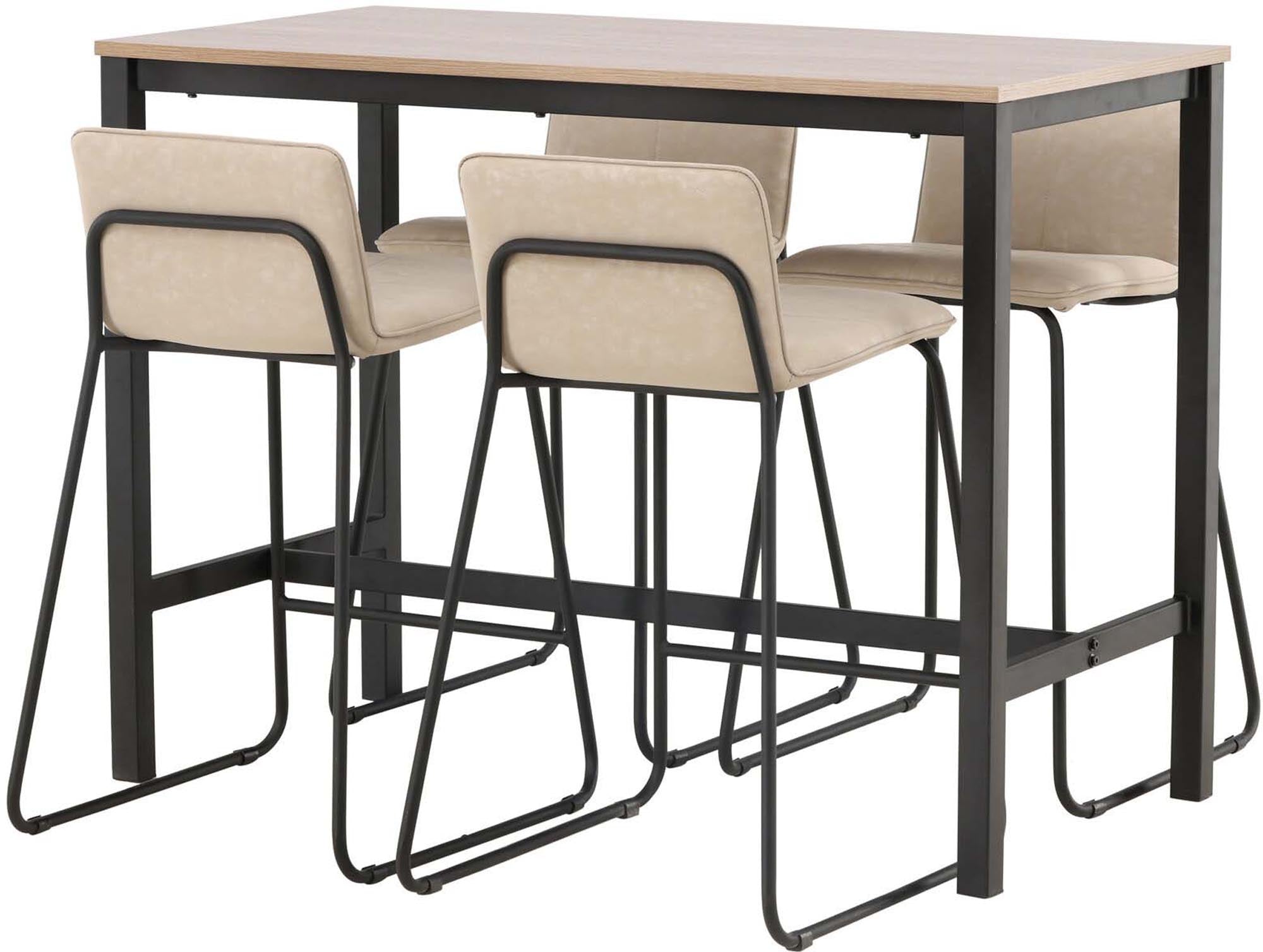 Erleben Sie das stilvolle Camden Barset + Bisbee 120cm/4St. von Venture Home – ideal für gesellige Runden und modernes Wohnen in Ihrer Küche oder Essbereich.