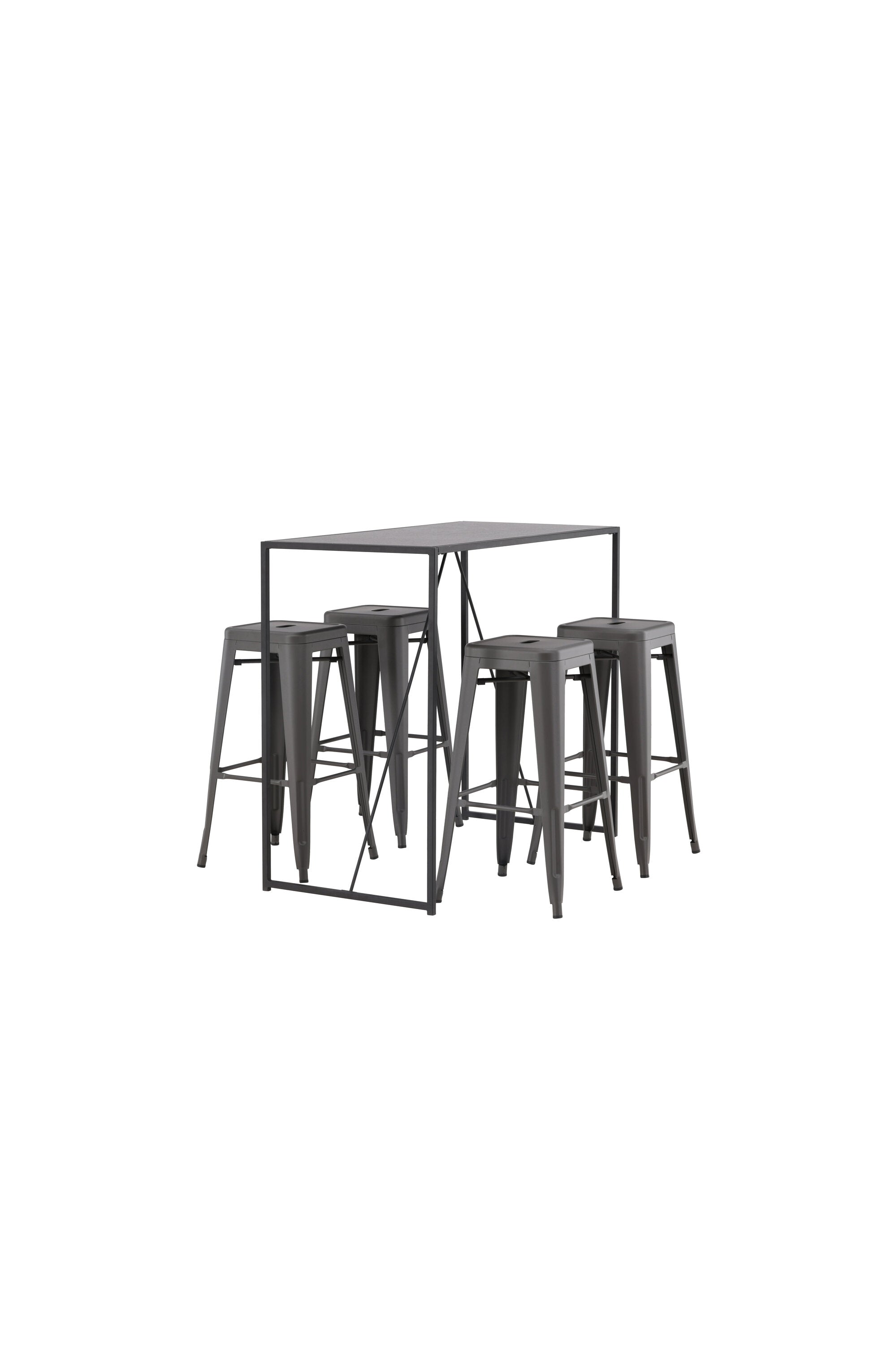 Brea Barset + Tempe 120cm/4St. in Dunkelgrau präsentiert im Onlineshop von KAQTU Design AG. Bartischset ist von Venture Home