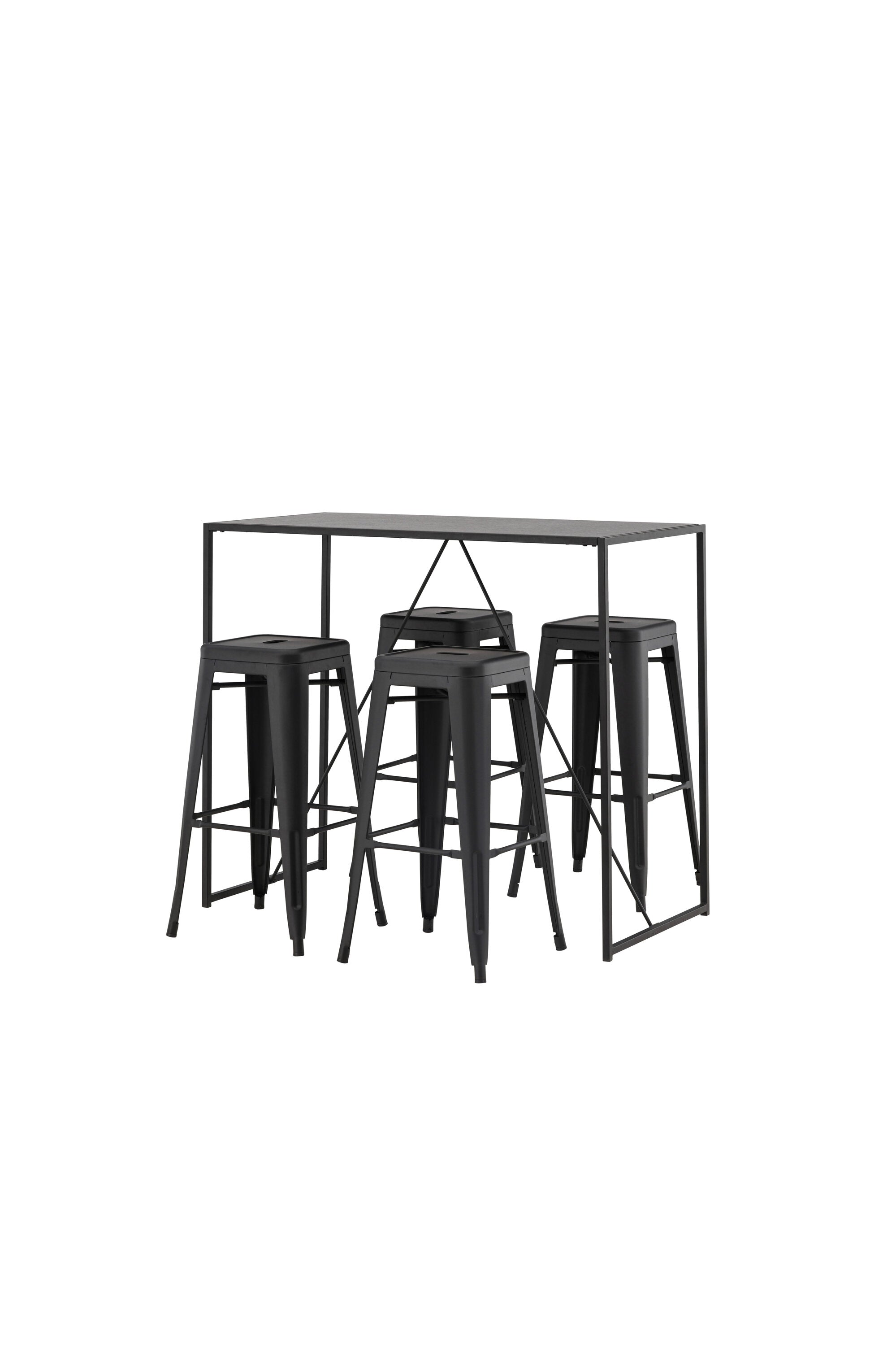 Brea Barset + Tempe 120cm/4St. in Schwarz präsentiert im Onlineshop von KAQTU Design AG. Bartischset ist von Venture Home